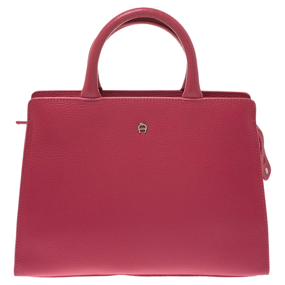 Aigner Pink Leather Cybill Tote