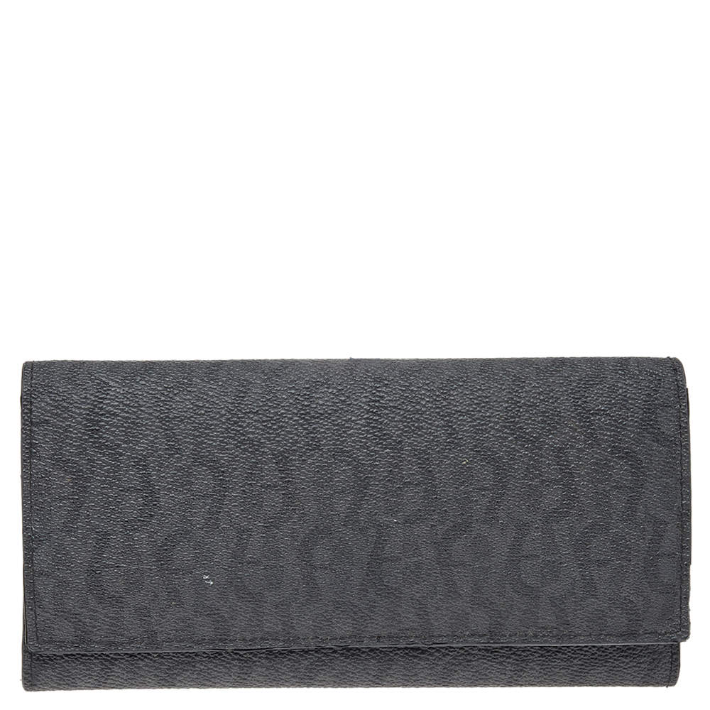 Aigner Grey Monogram Leather Wallet