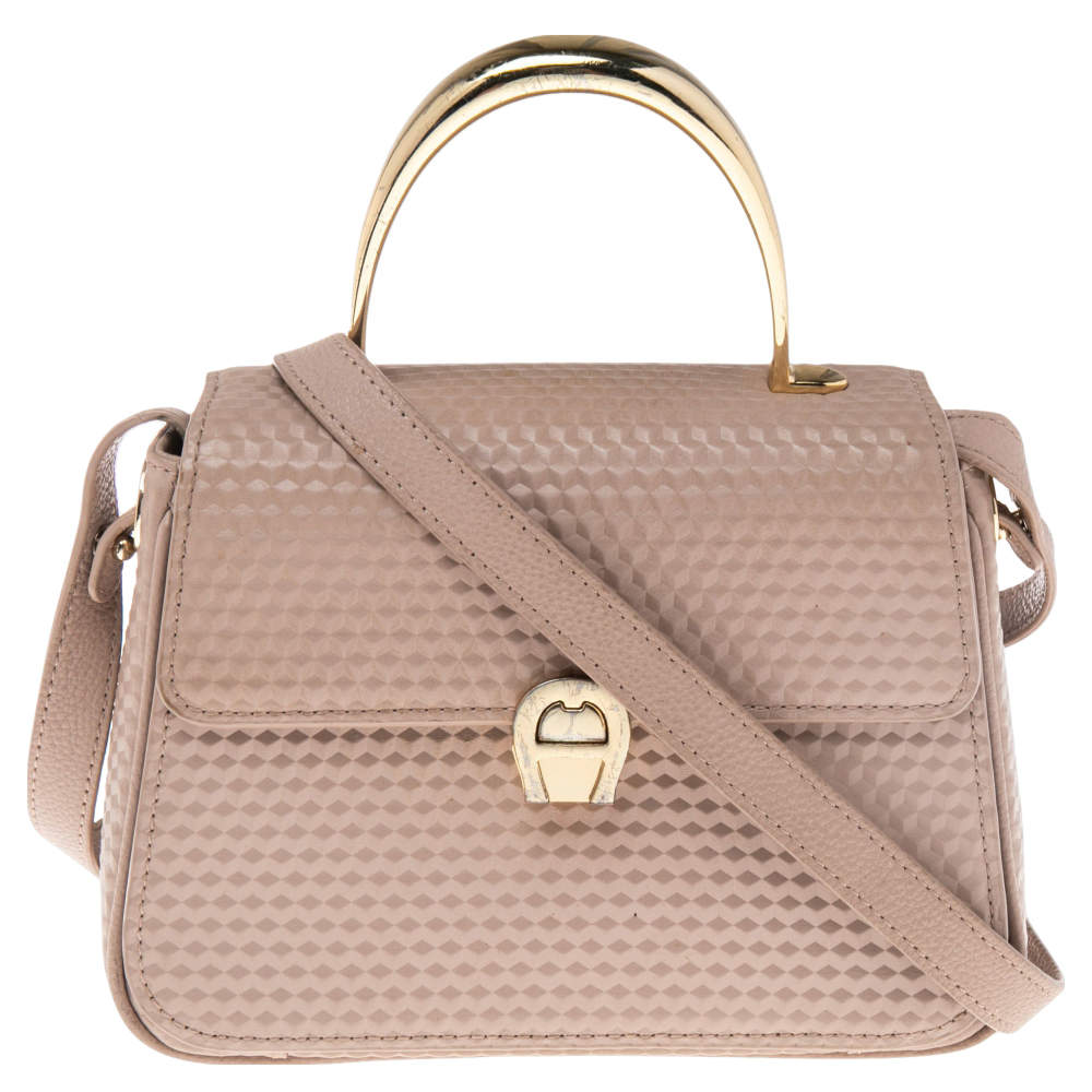 Aigner Pink Leather Genoveva Top Handle Bag