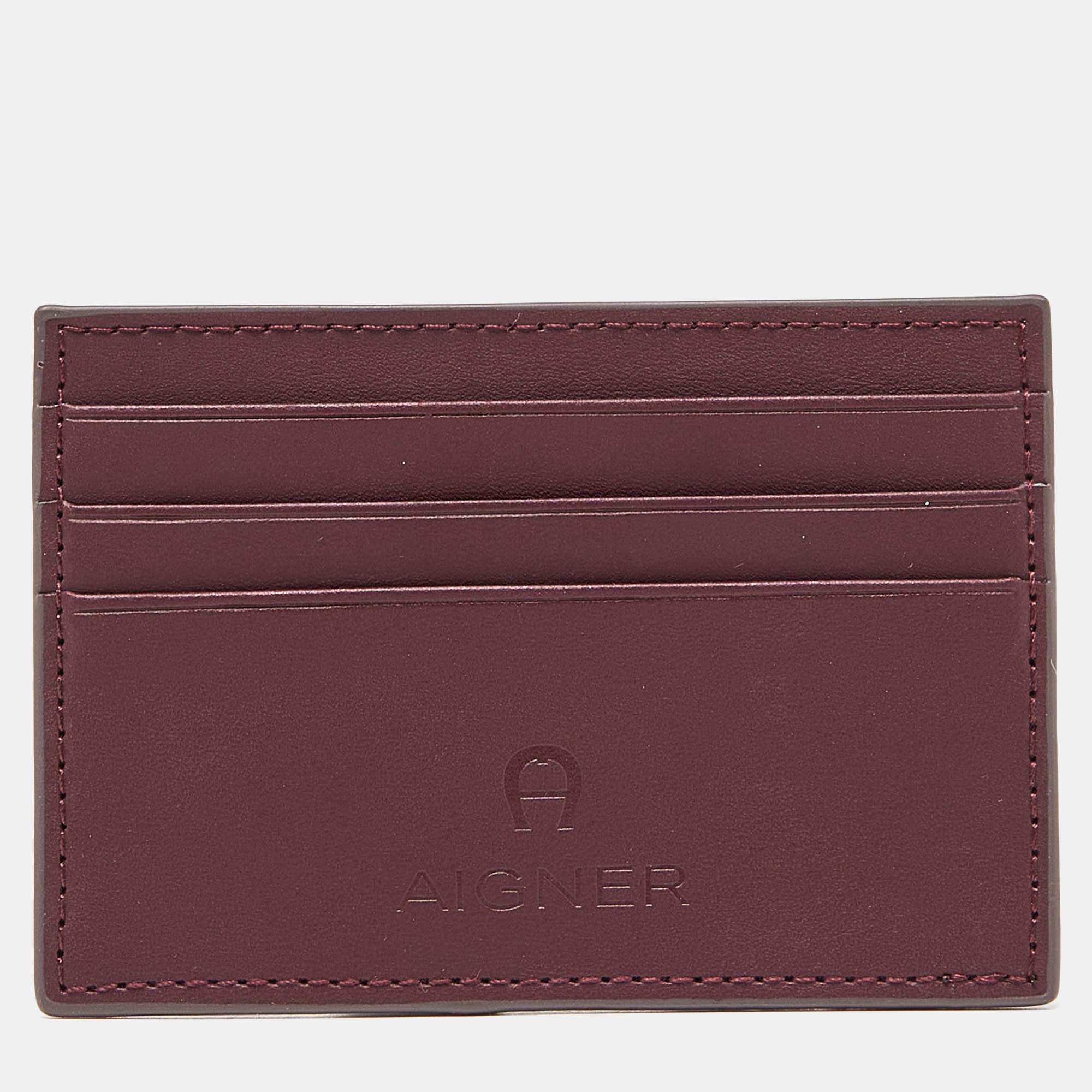 Aigner Burgundy Leather Card Holder Aigner TLC