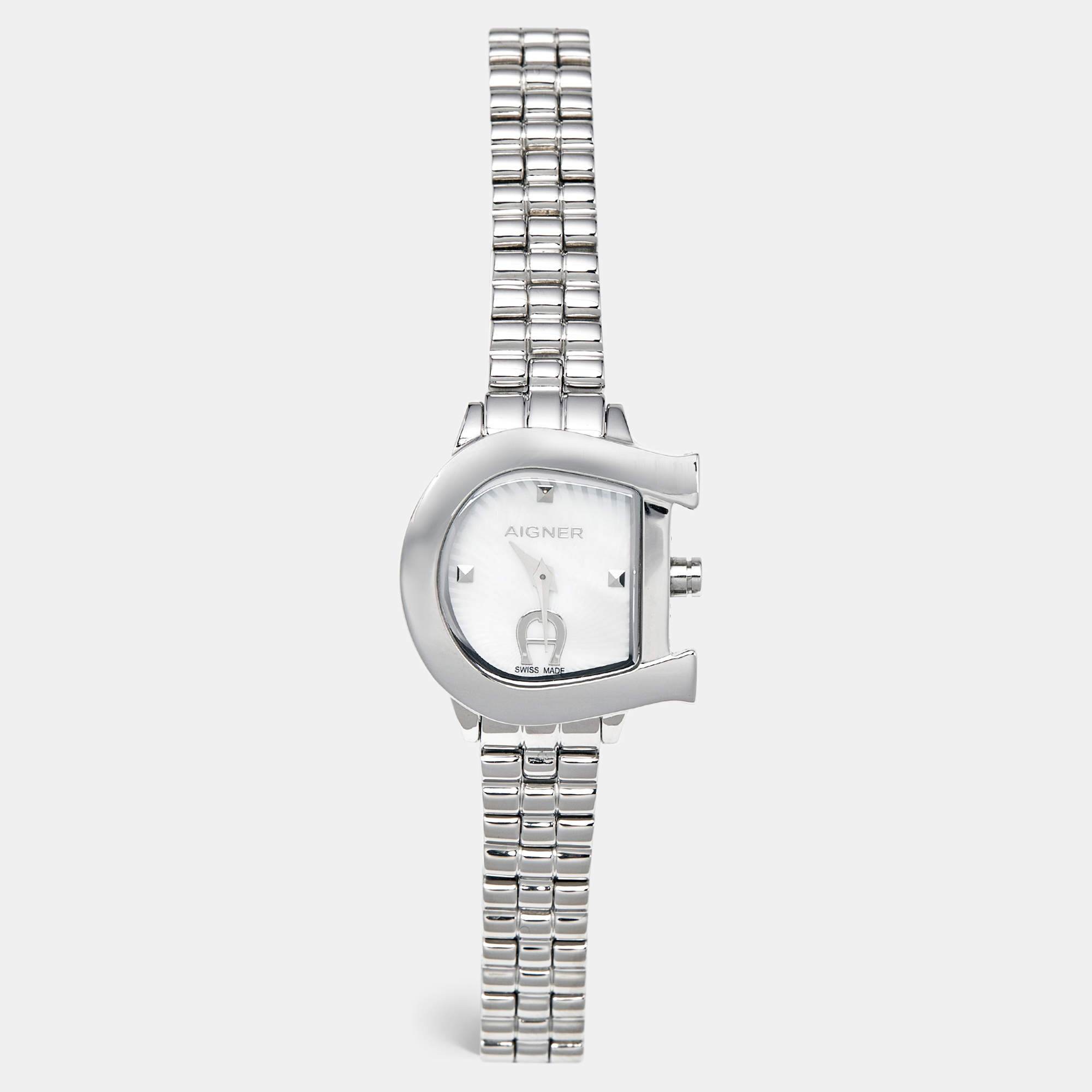 Aigner Mother Of Pearl Stainless Steel Galba A118200 Women's Wristwatch 20 mm