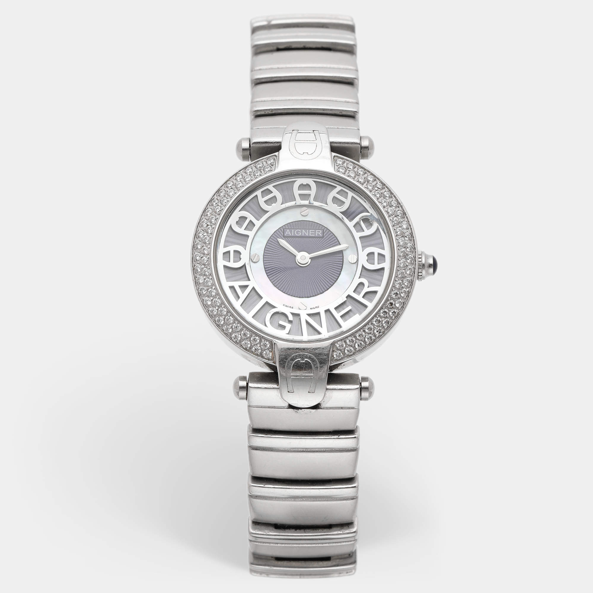 Pre Owned Aigner Blue Stainless Steel Siena Women's Wristwatch 32mm