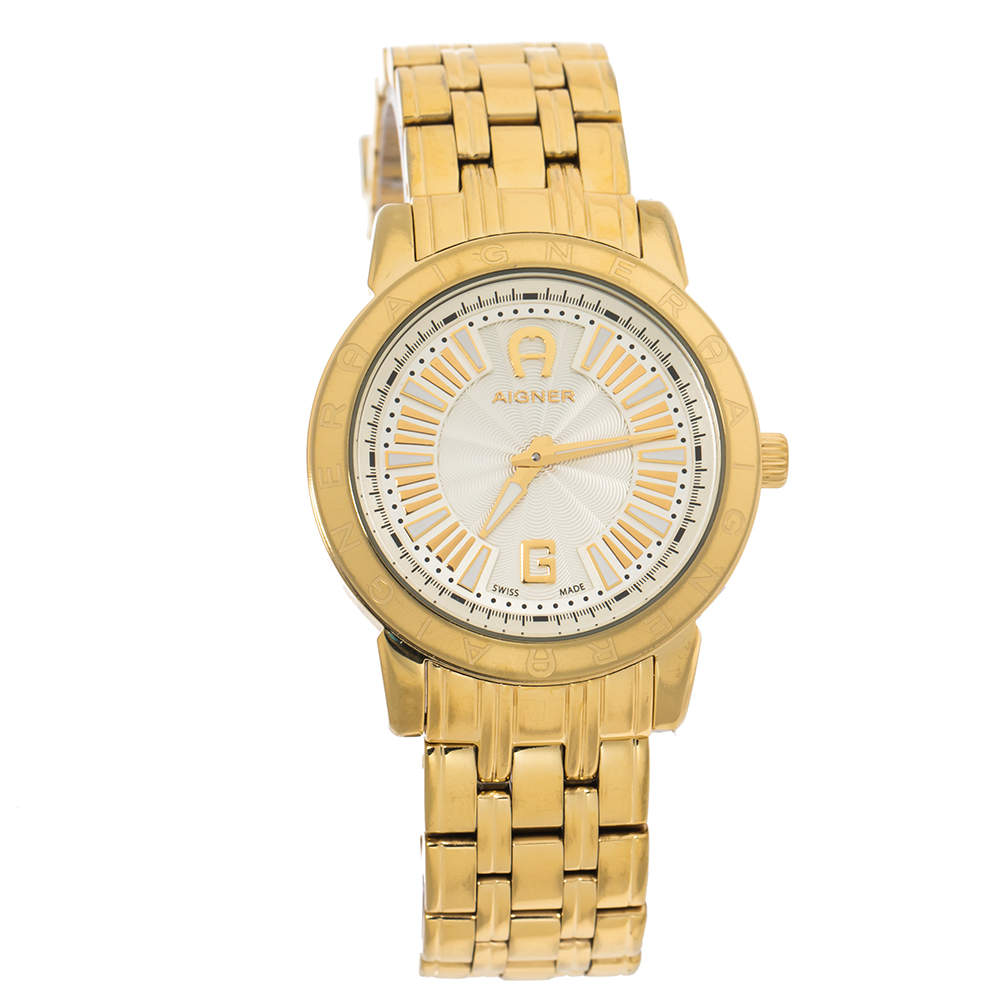 Aigner Gold Plated Stainless Steel Cortina A26300 Women's Wristwatch 36 ...