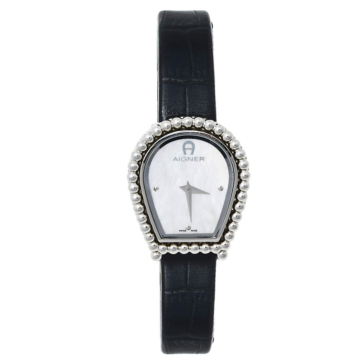 مملوكة مسبقًا ساعة يد نسائية أيغنر نوفارا ايه147200 جلد و ستانلس ستيل و صدف 27.50 مم