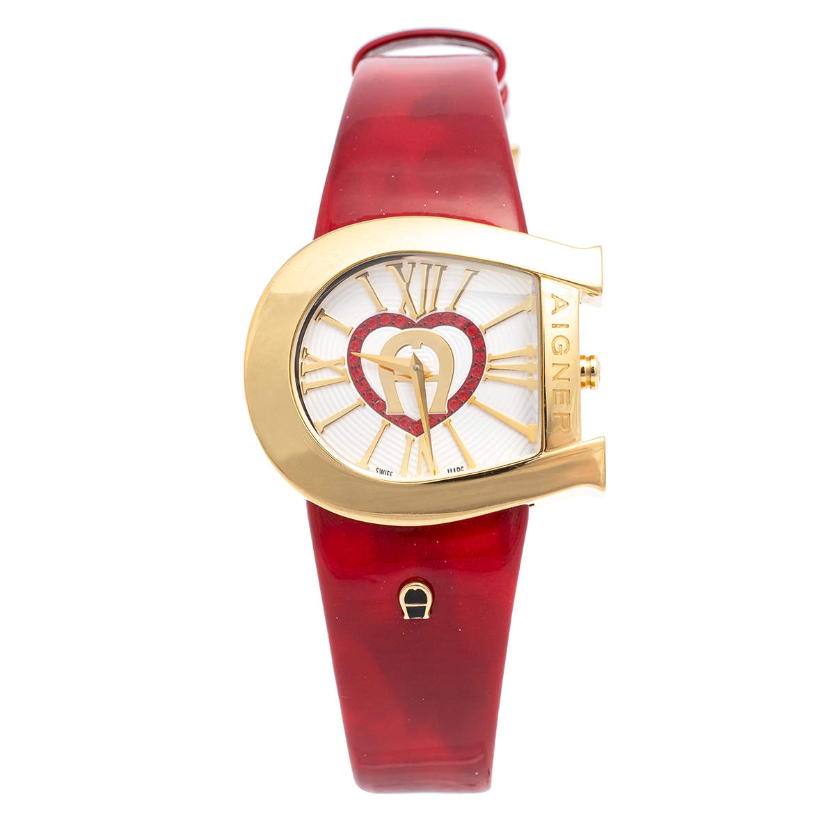 مملوكة مسبقًا Aigner White Gold Plated Stainless Steel Genua A31000 Women's Wristwatch 39 mm