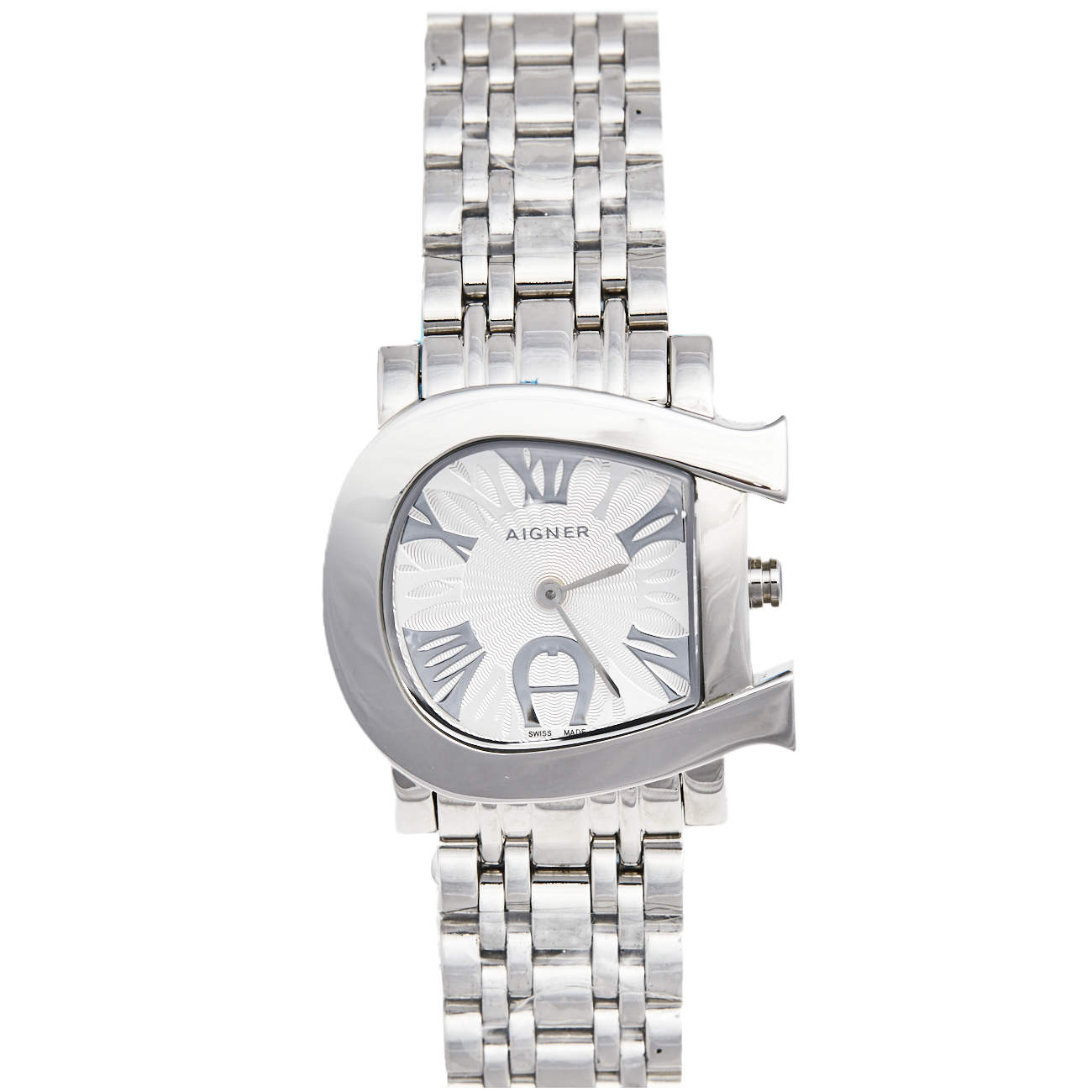 Pre Owned Aigner Silver Stainless Steel Genua Due A31600 Women's Wristwatch 31 mm