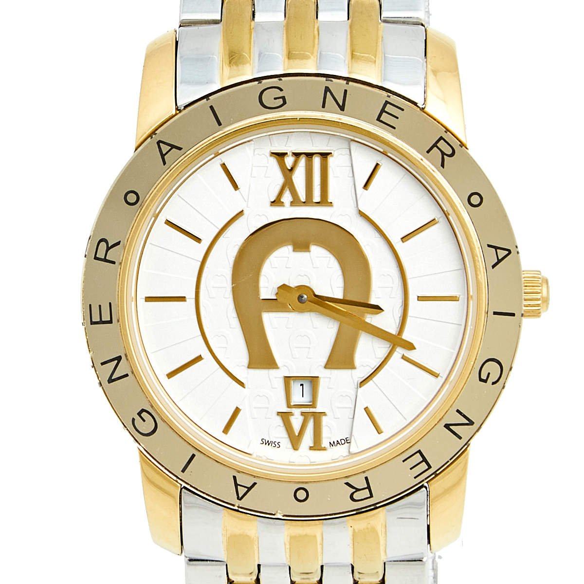 Aigner White Two Tone Stainless Steel Murano A35200 Women s