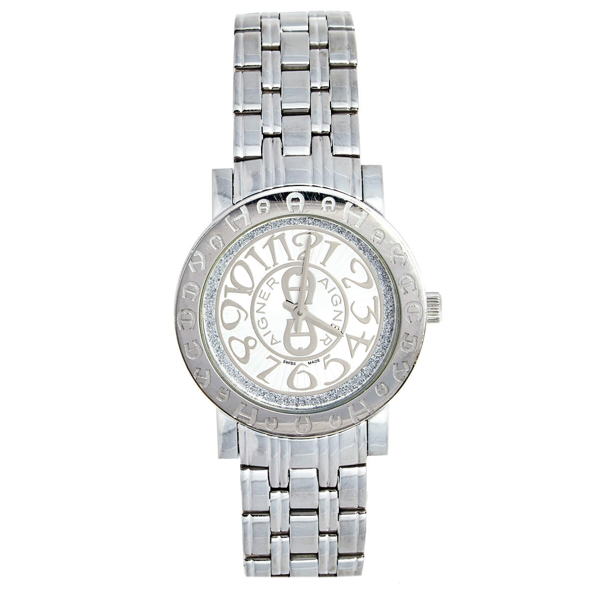 Pre Owned Aigner Silver Stainless Steel Cortina A26300 Women's Wristwatch 35 mm