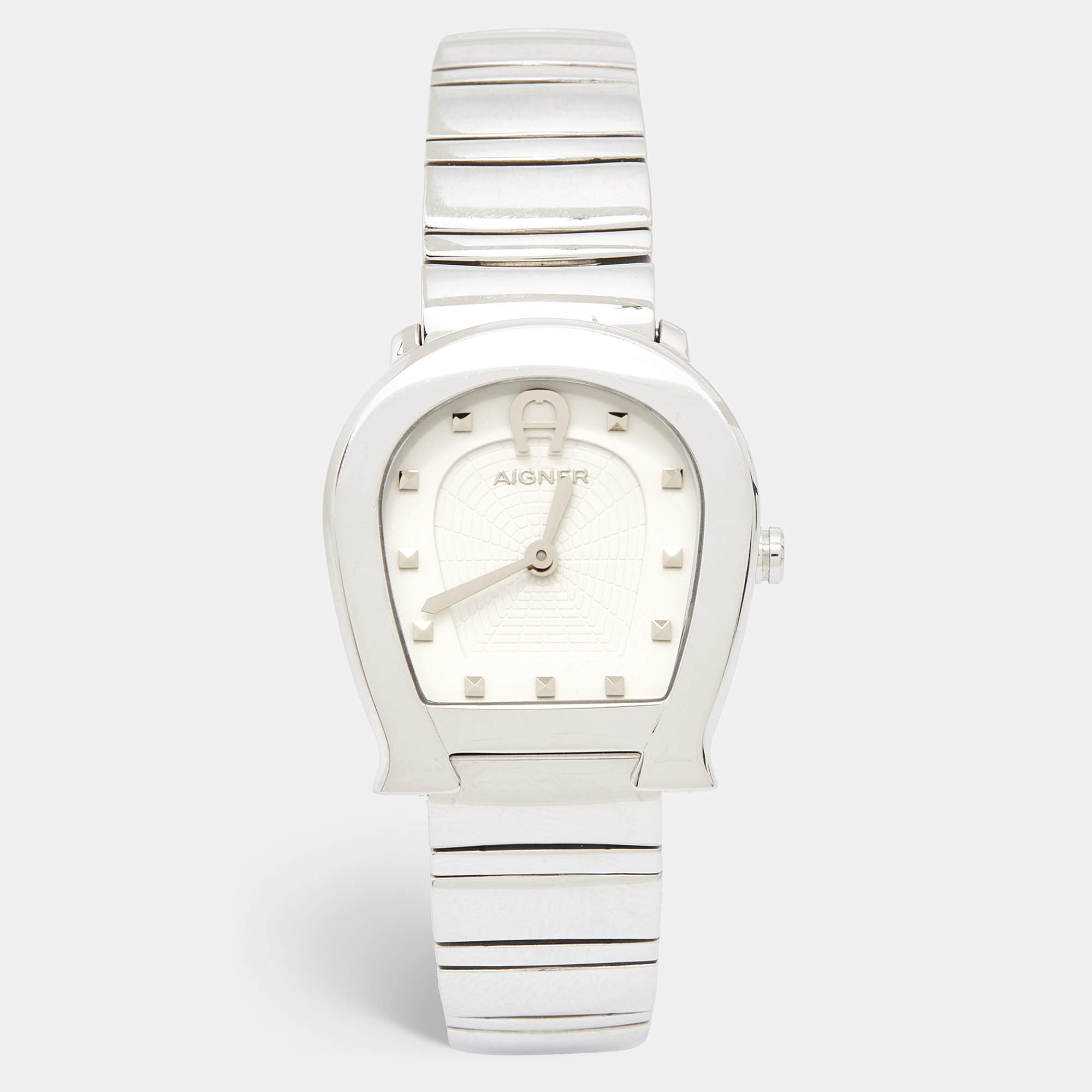 Pre Owned Aigner White Stainless Steel Messina A40200 Women's Wristwatch 29 mm