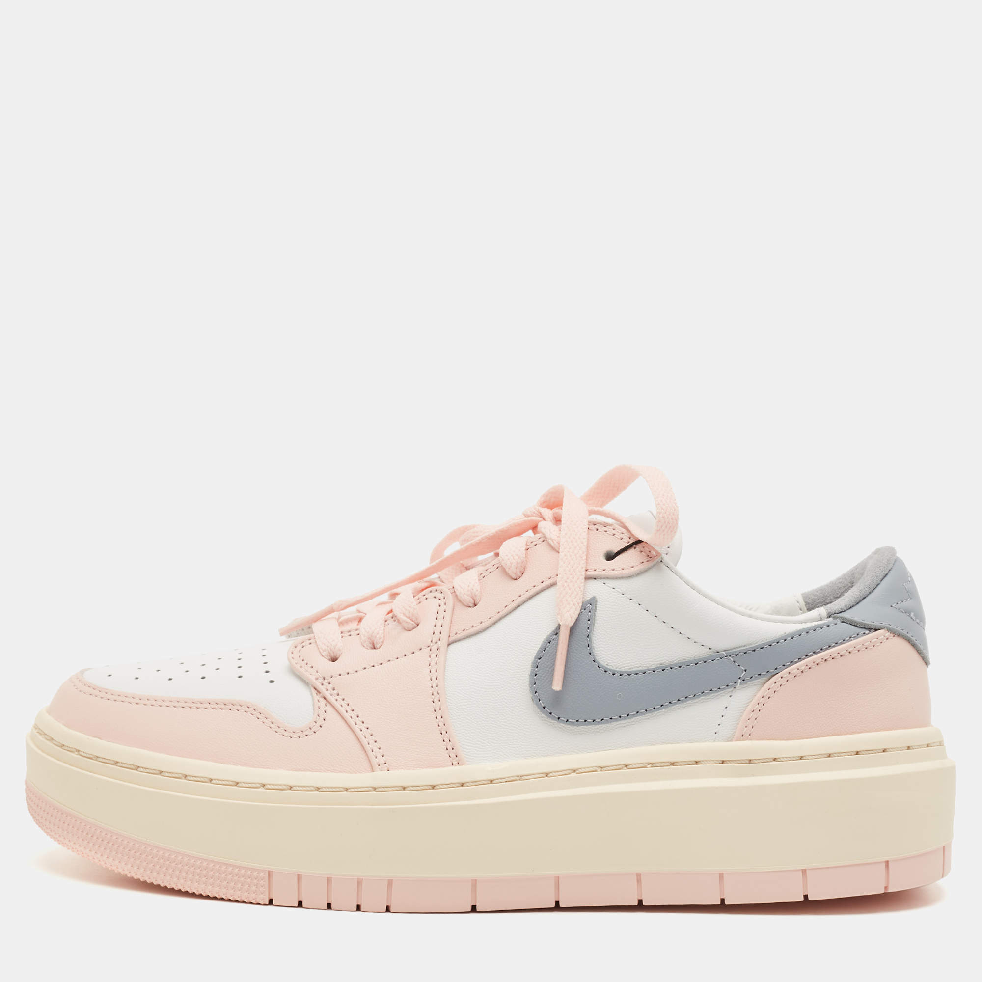 Pre Owned Air Jordans Multicolor Leather Jordan 1 Elevate Low Atmosphere Sneakers Size 44