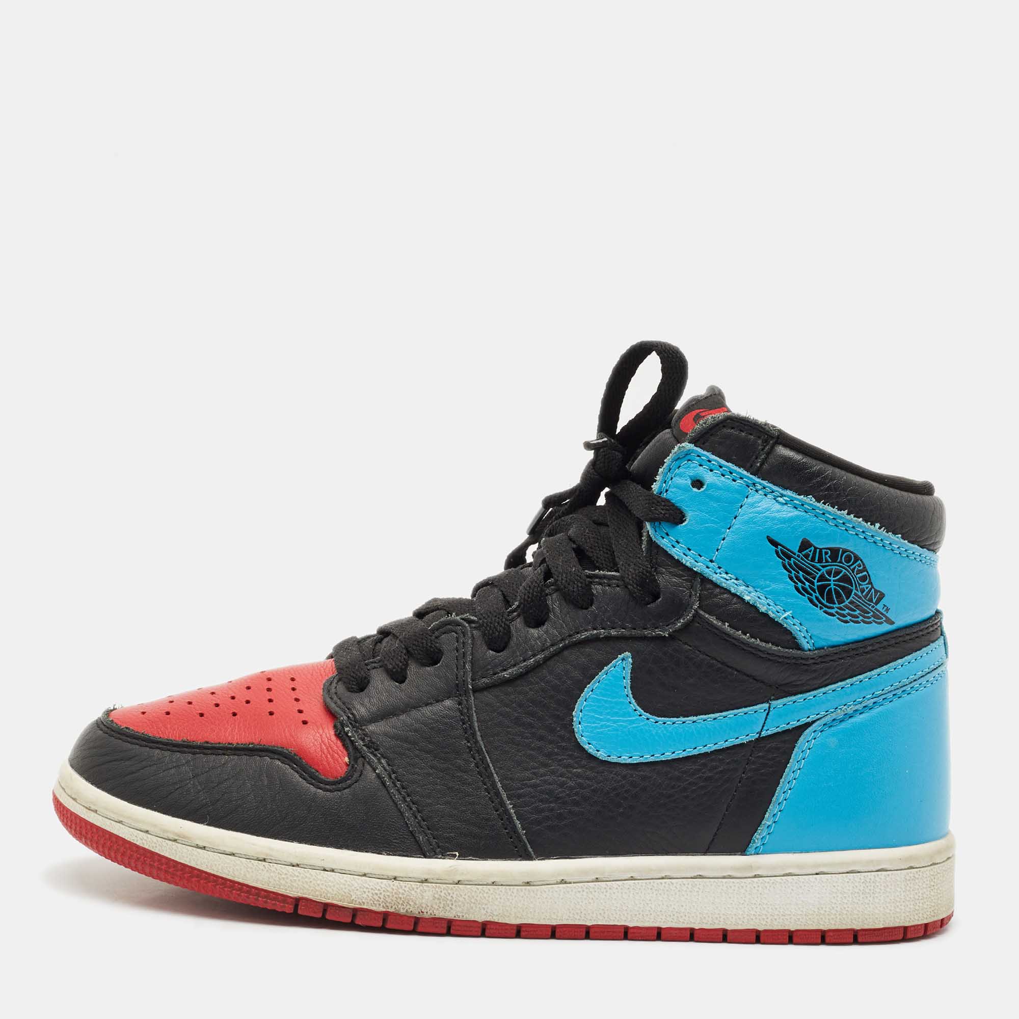 Pre Owned Air Jordans Multicolor Leather Jordan 1 Retro High NC to Chi Sneakers Size 41