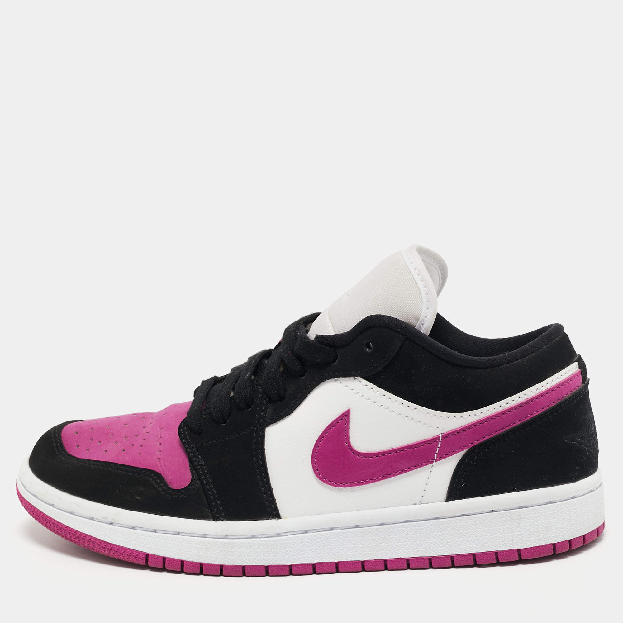 Air Jordans Multicolor Nubuck and Leather Air Jordan 1 Low Top Sneakers Size 38