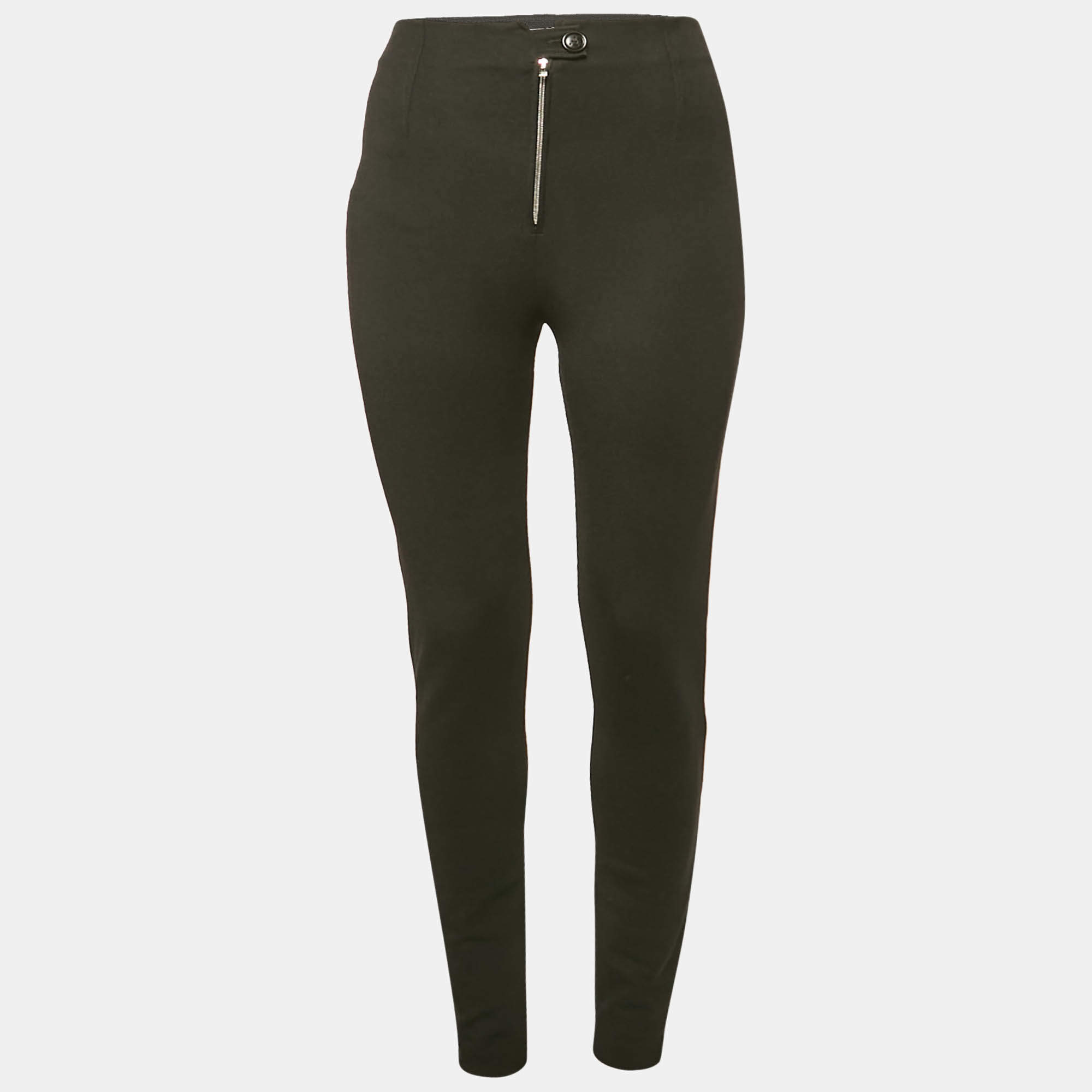 Alaia Black Stretch Gabardine High Waist Leggings XS