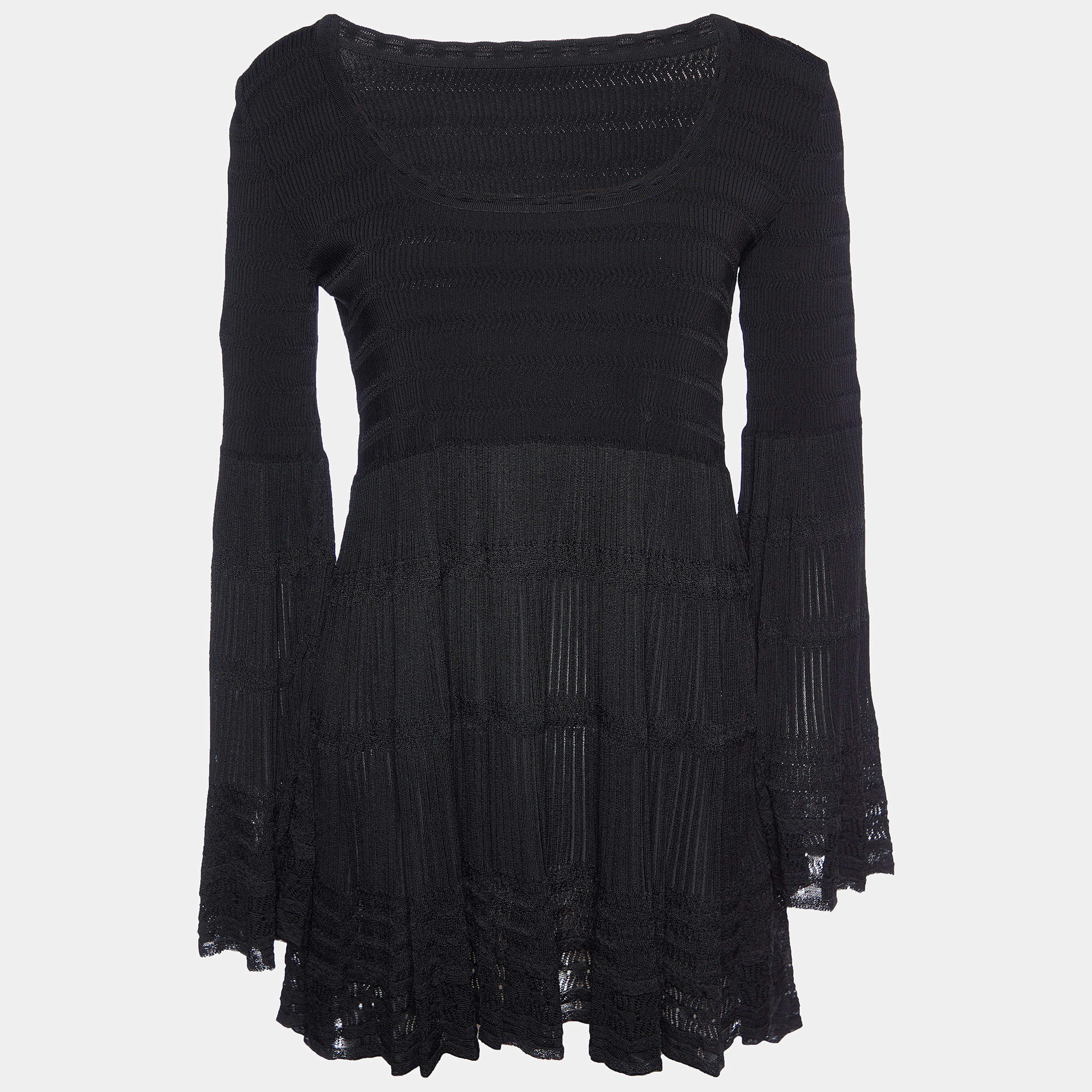 Pre Owned Alaia Black Silk Knit Tunic M