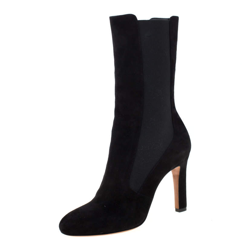 Pre Owned Alaia Black Suede Ankle Boots Size 39