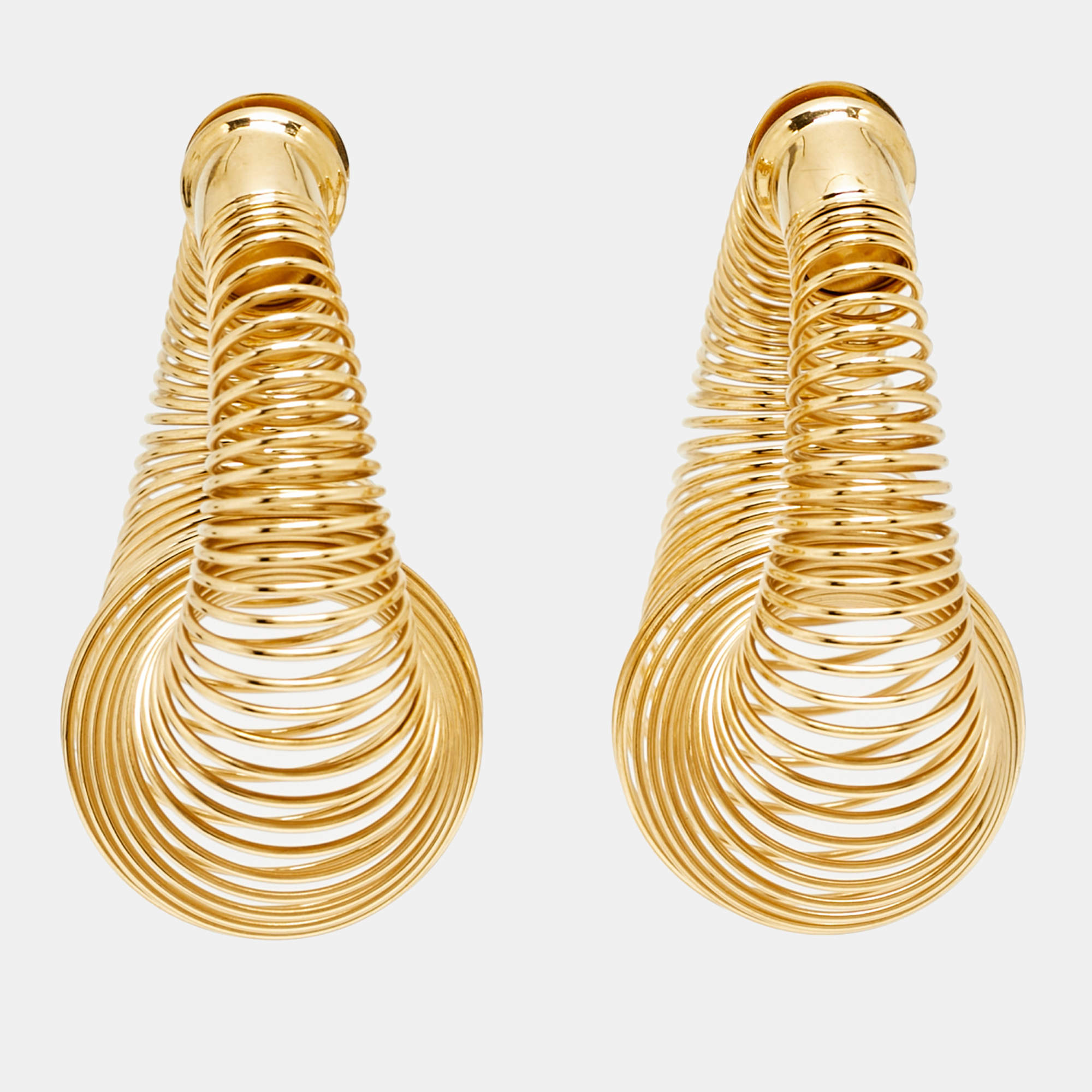 Pre Owned Alaia Sping Gold Tone Earrings