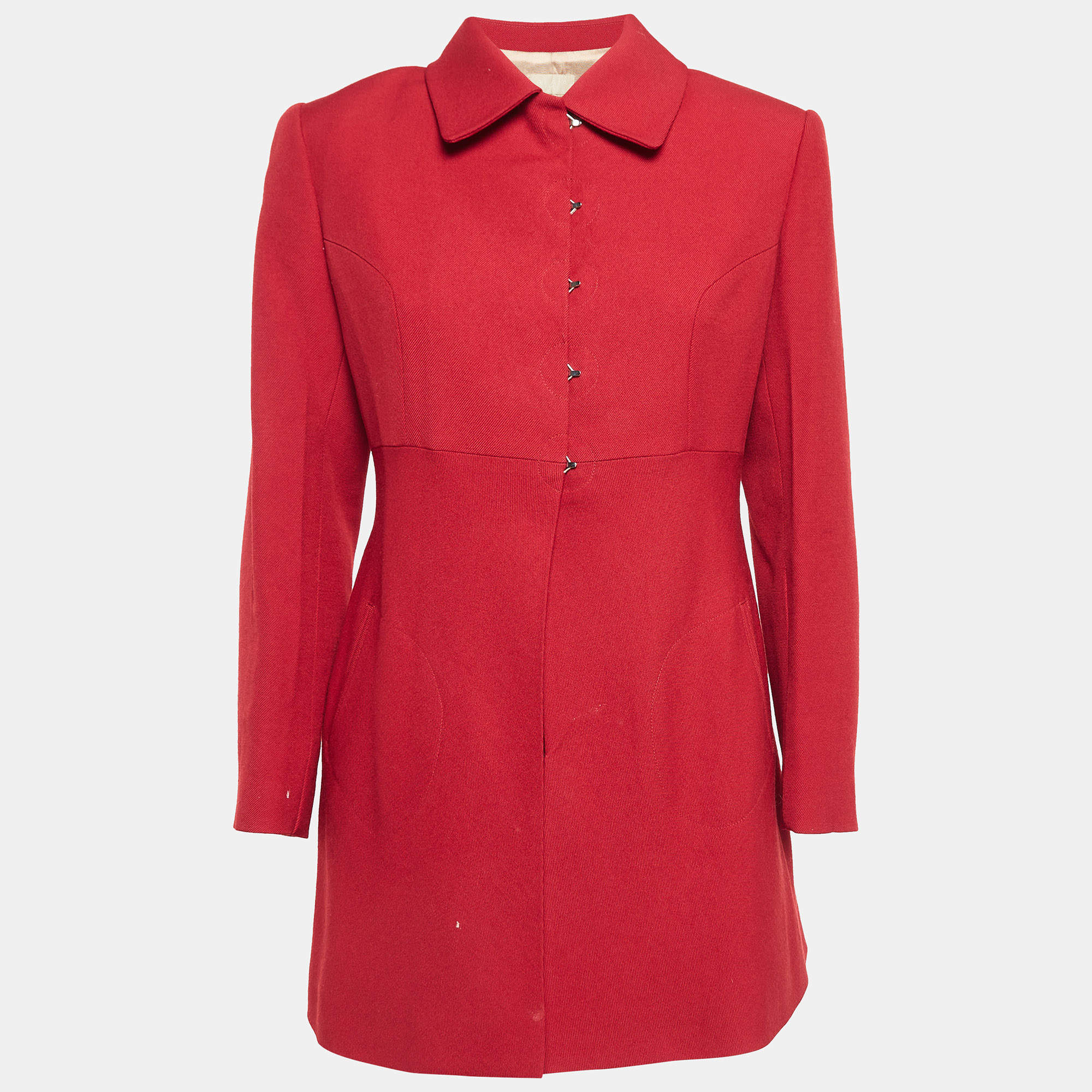 Alaia Red Wool Long Sleeve Jacket L