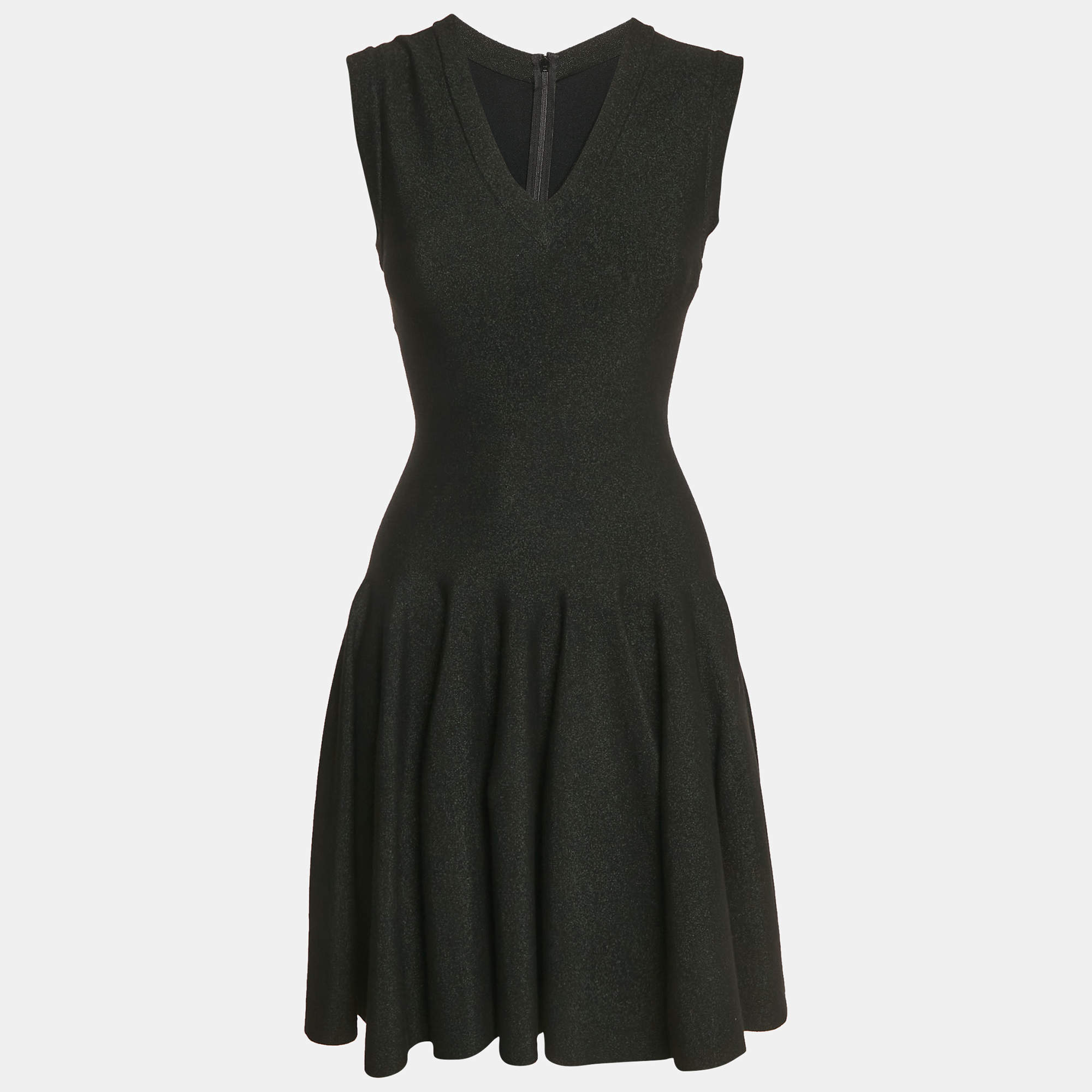 Pre Owned Alaia Vintage Black Lurex Knit Sleeveless Short Dress M