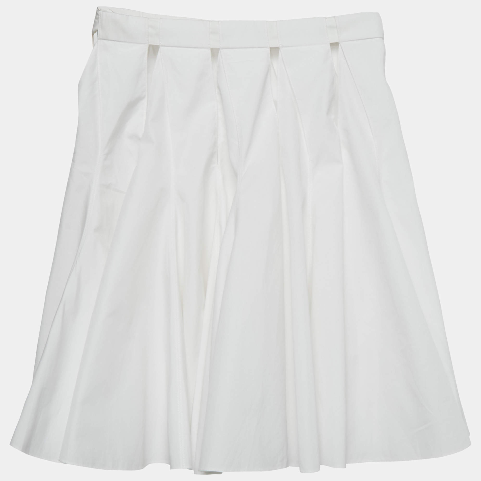 Pre Owned Alaia White Cotton Cut-Out Flared Mini Skirt S