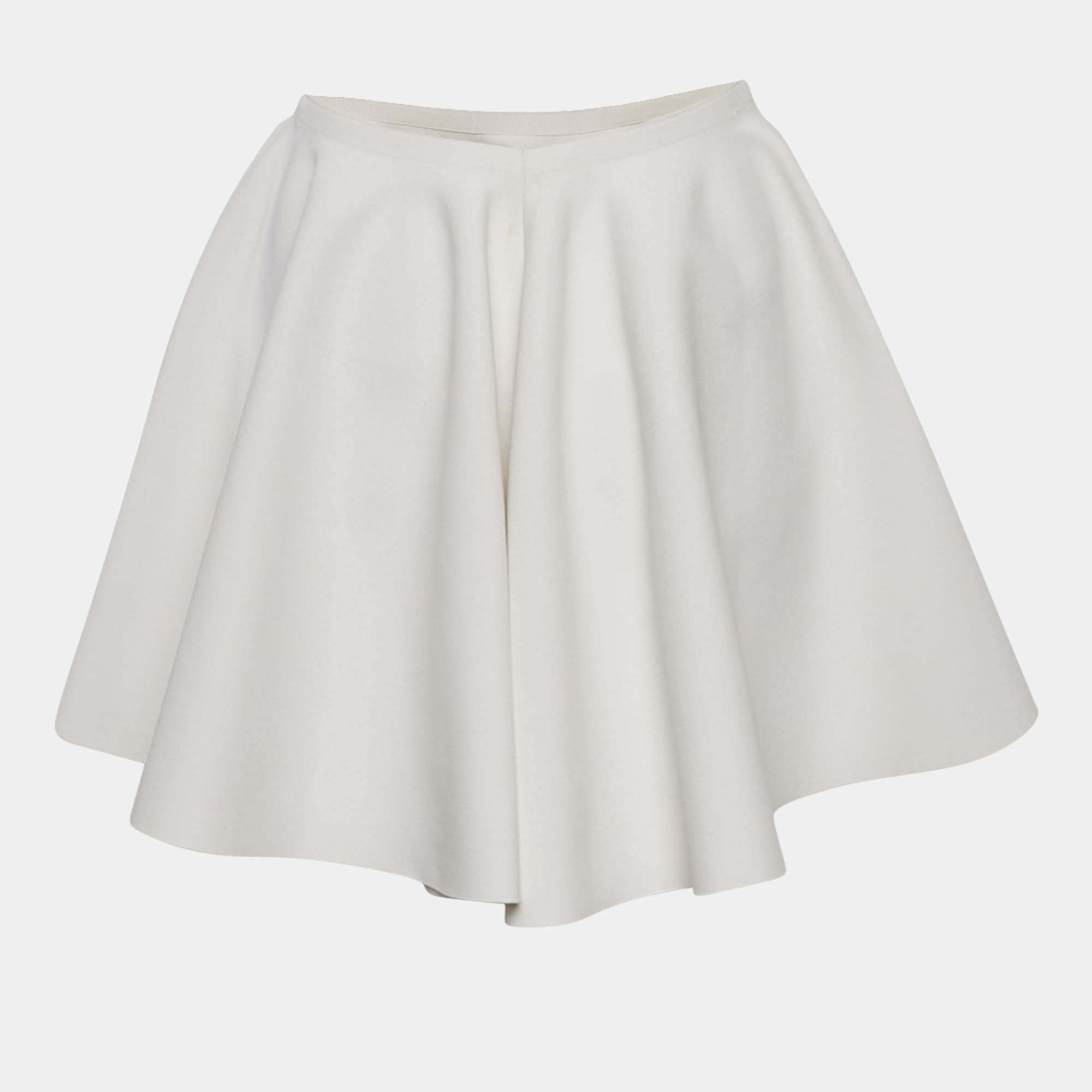 Pre Owned Alaia White Stretch Crepe Skater Mini Skirt S