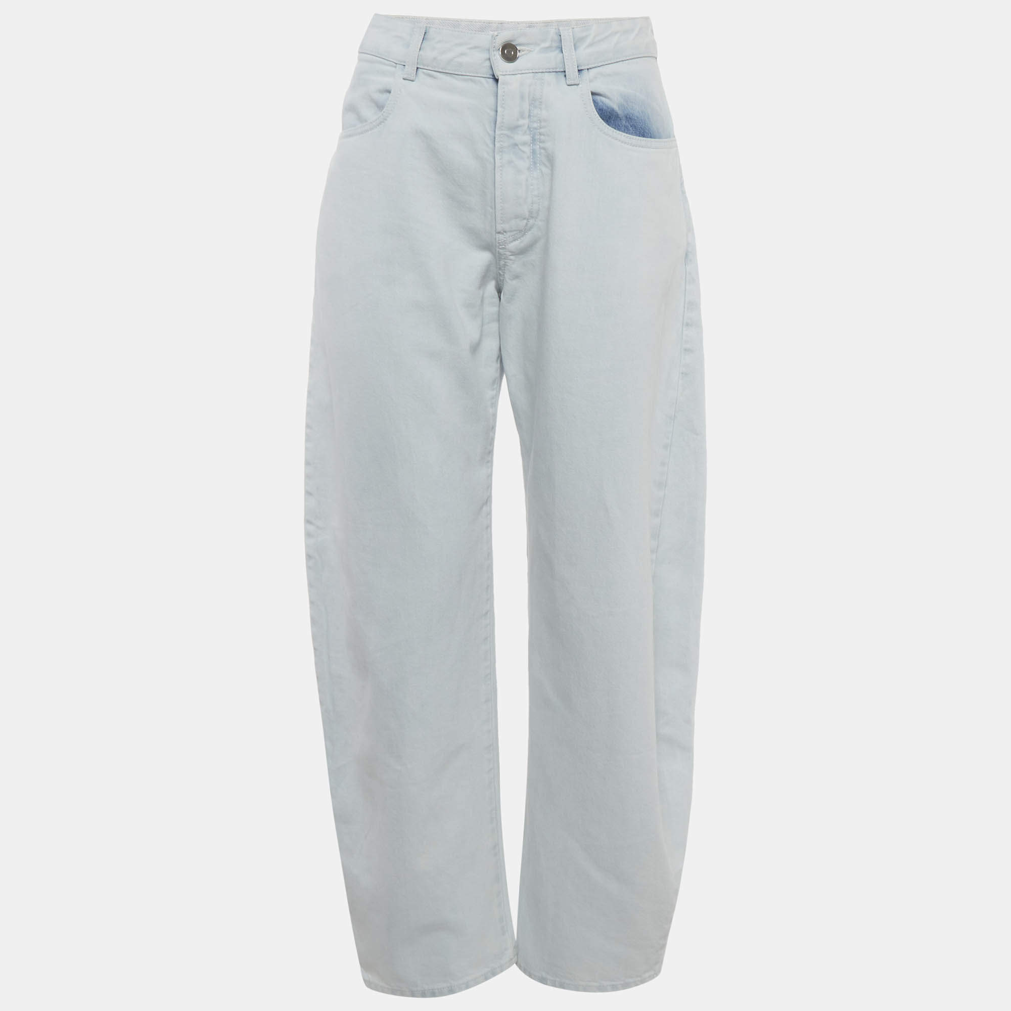 Pre Owned Alaia Blue Ice Denim Low Waist Round Jeans S Waist/26"