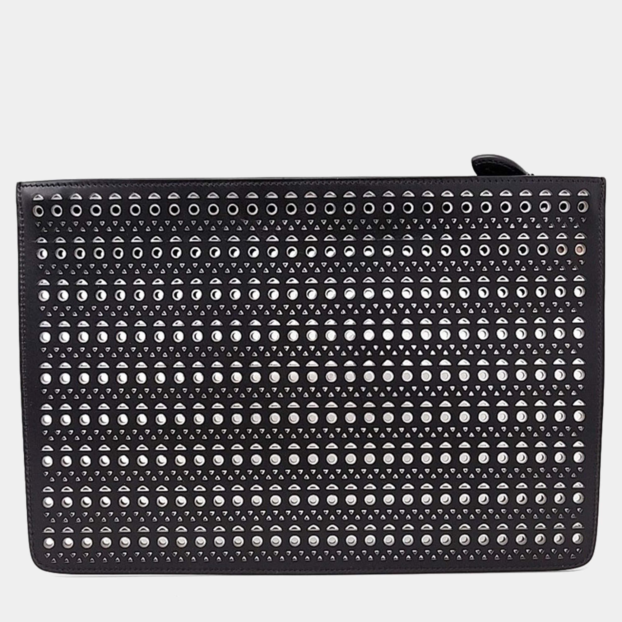 Pre Owned Alaia Black Leather Clutch