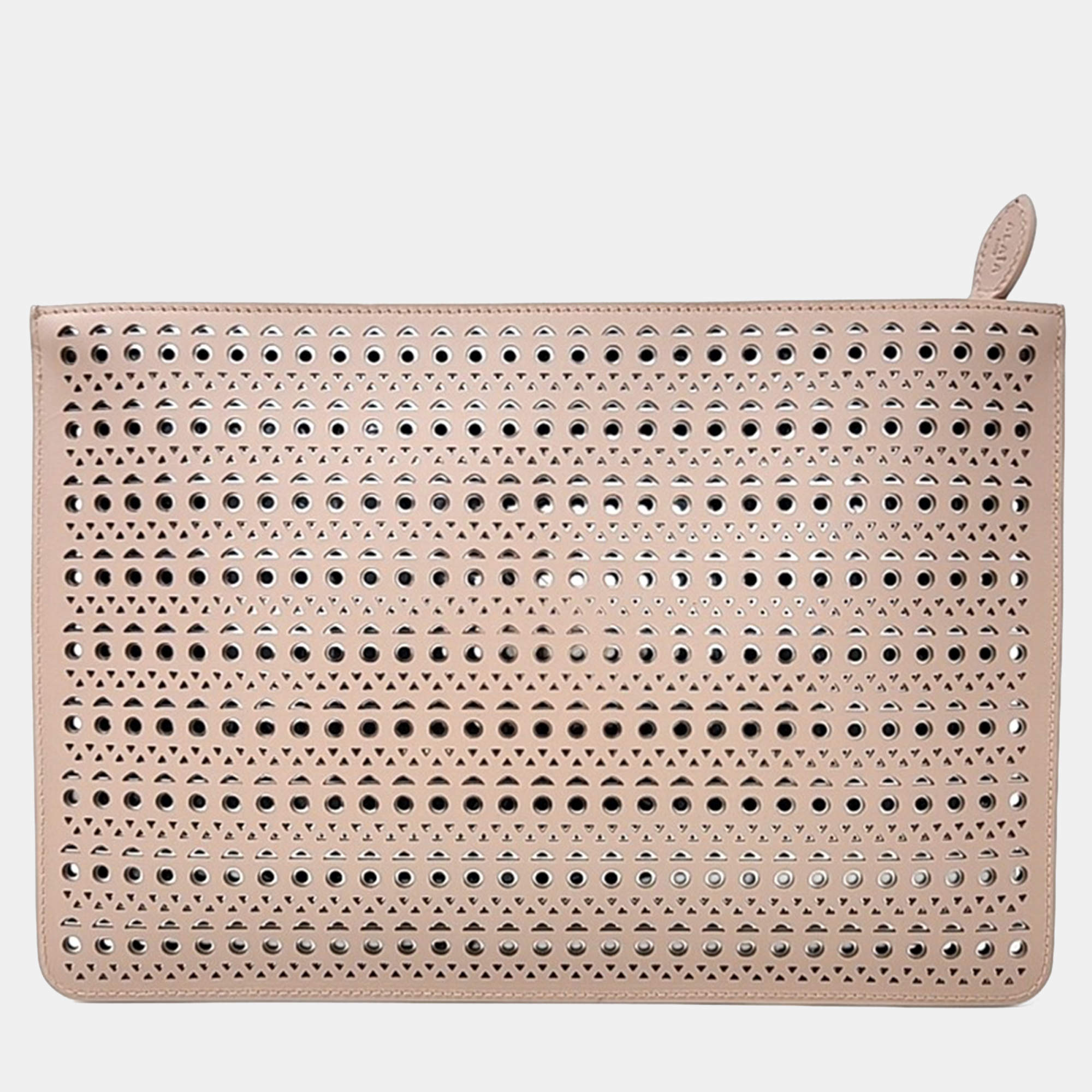 Pre Owned Alaia Beige Leather Clutch