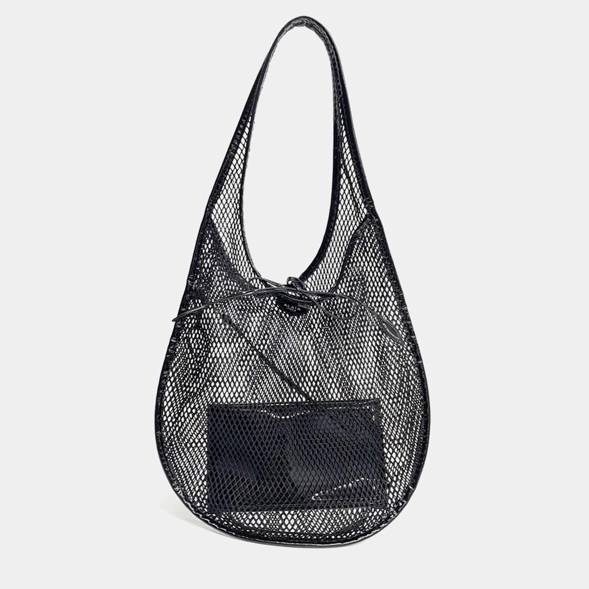 Pre Owned Alaia Black Mesh fishnet shoulder bag