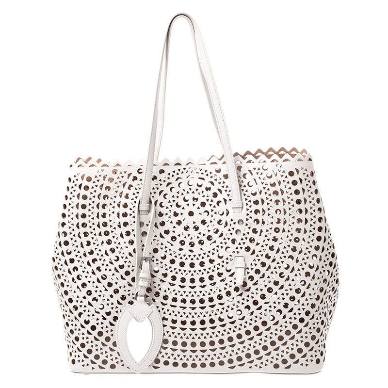 Alaia Grey Laser Cut Leather Mina Vienne Tote Alaia | TLC