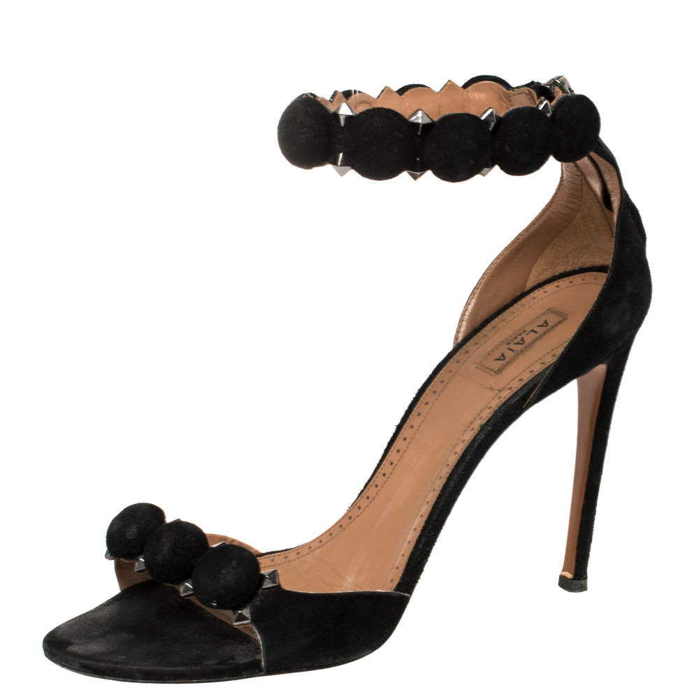 alaia bombe t strap sandals