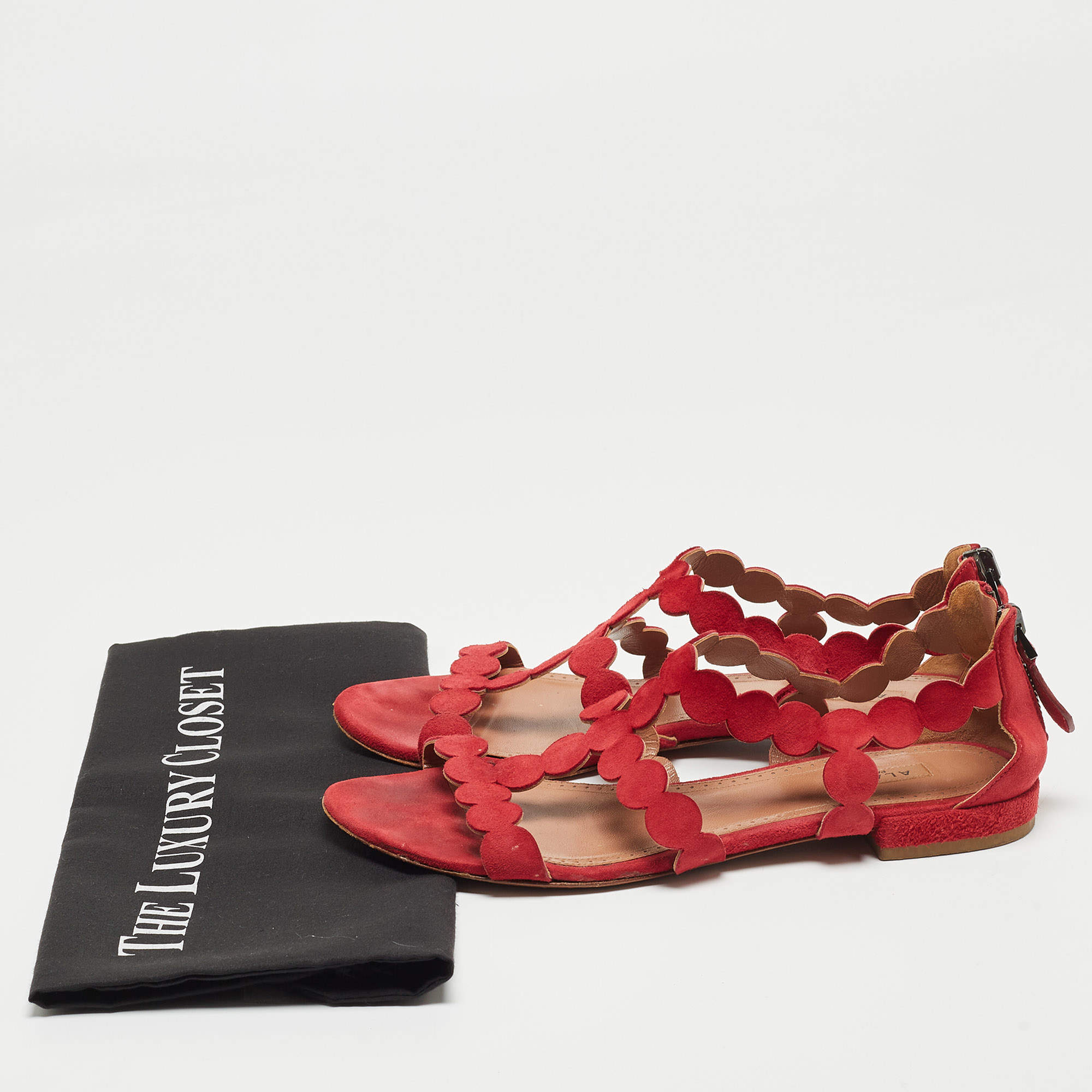 Leather Openwork Sandals Pink Alima