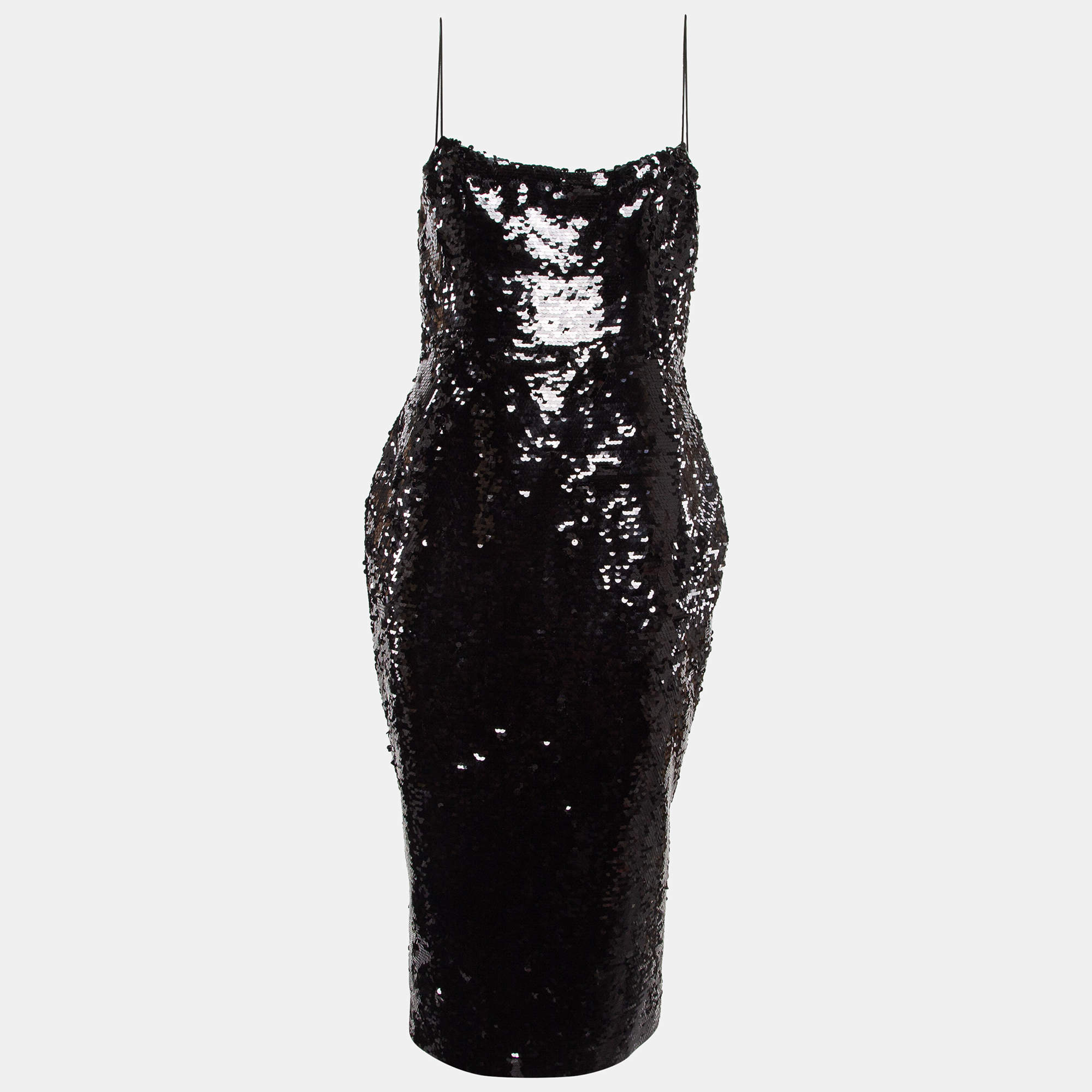 Alex Perry Black Sequin Sleeveless Dress M