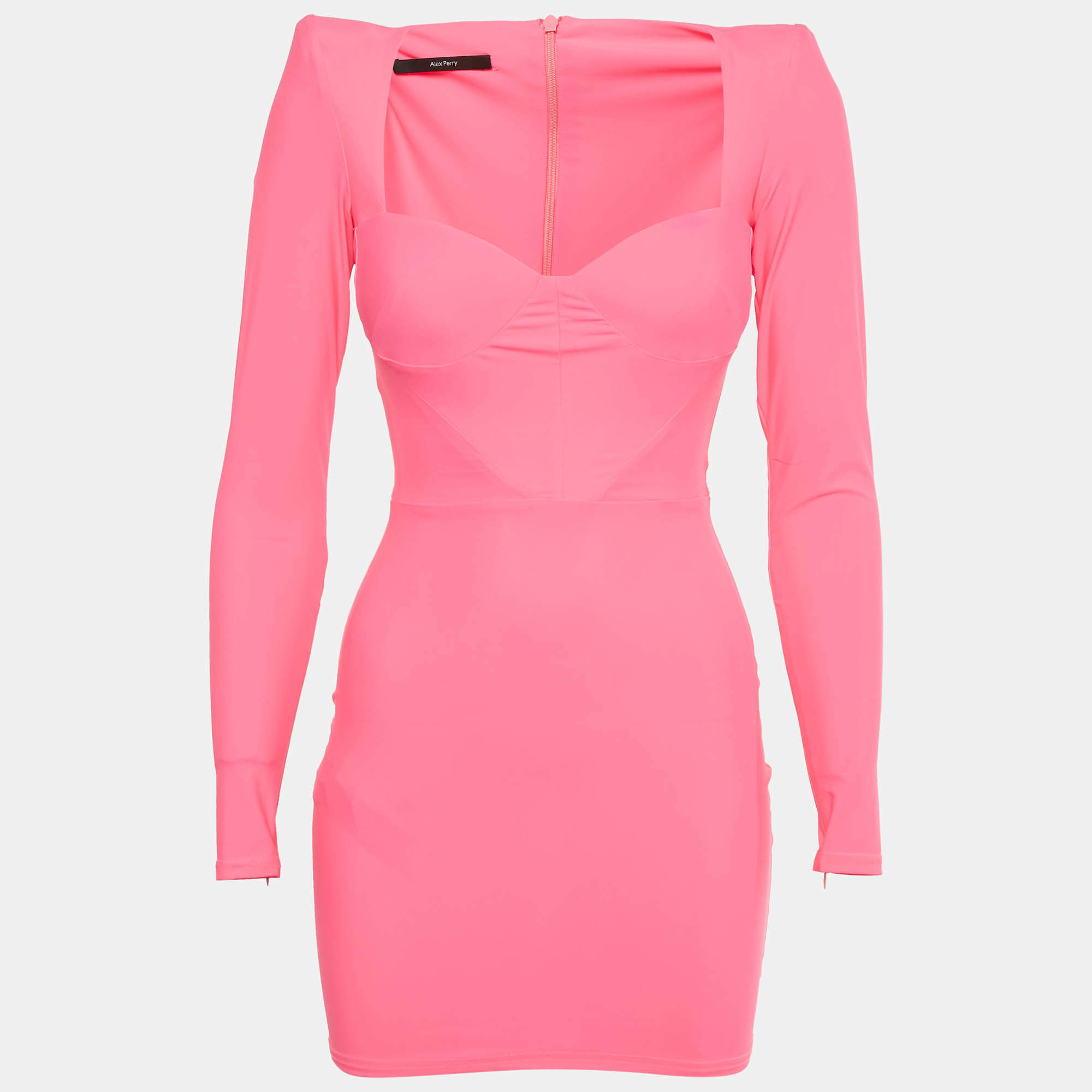 Pre Owned Alex Perry Pink Jersey Corset Mini Dress S