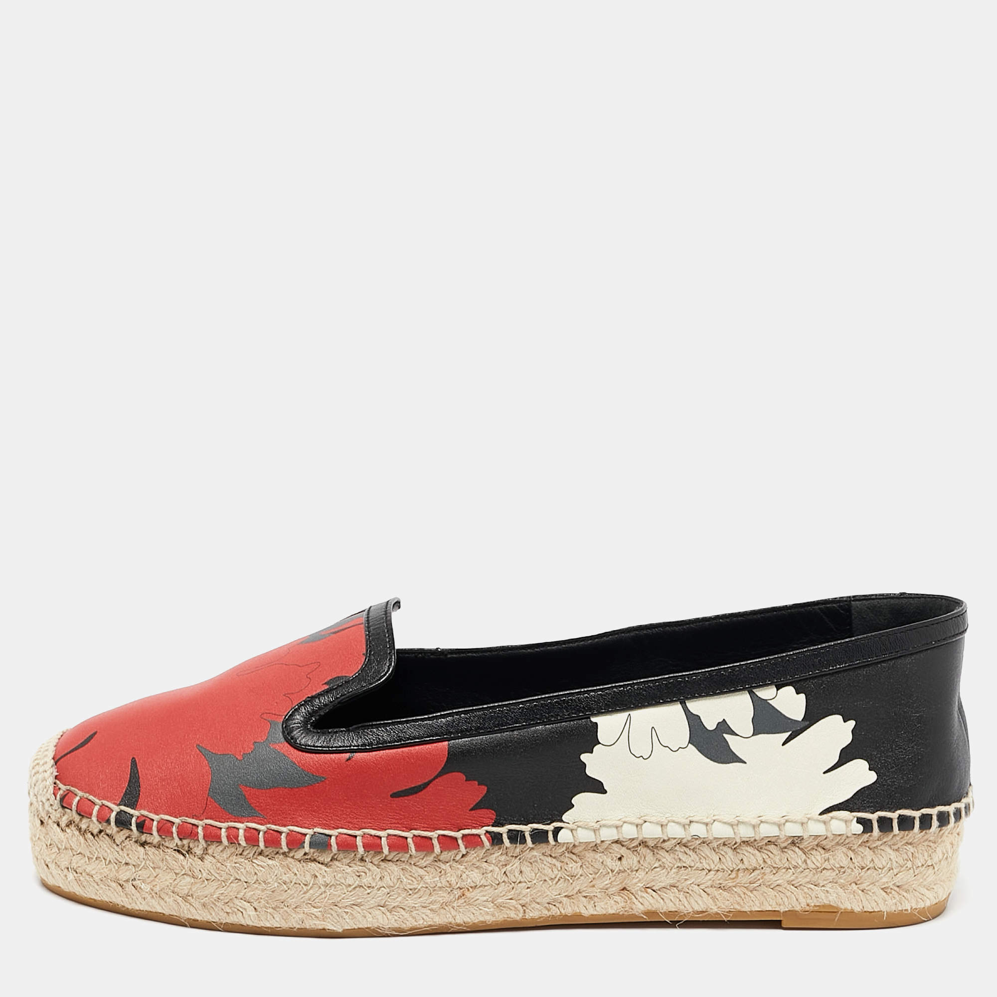 Alexander McQueen Multicolor Leather Espadrille Flats Size 40