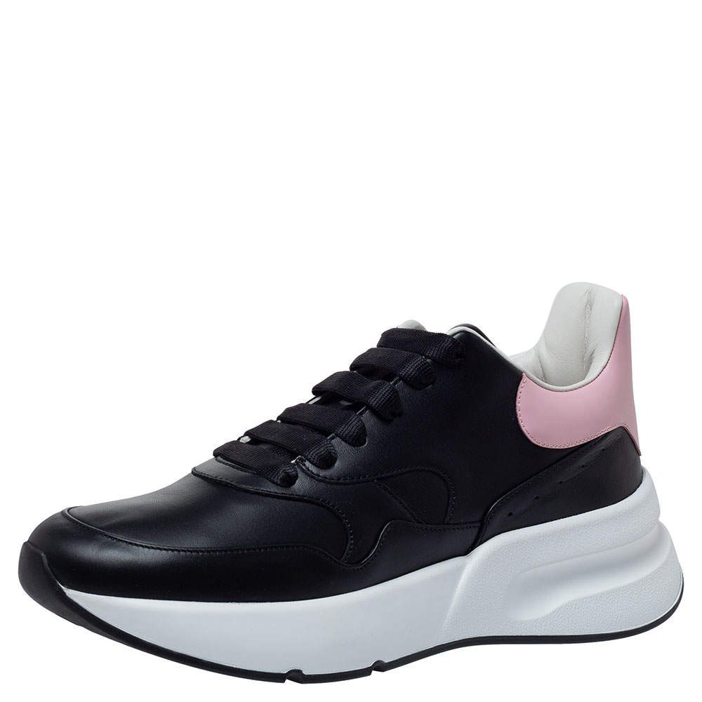 Alexander McQueen Black/Pink Leather Larry Low Top Sneakers Size 41 ...