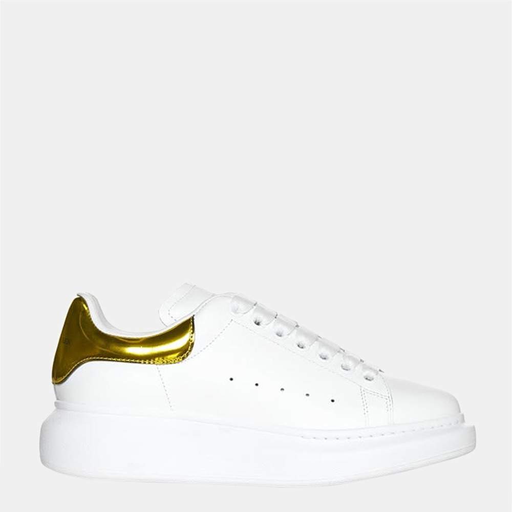 Pre Owned Alexander Mcqueen White/ Metallic Yellow Oversized Sneaker Size EU 38.5