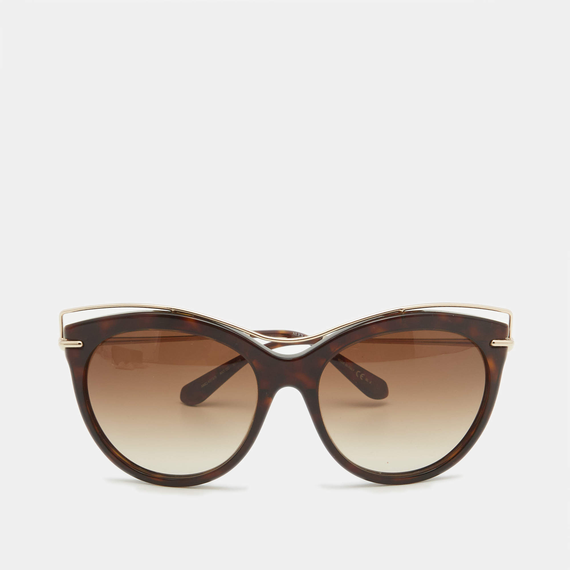 Alexander McQueen Brown Gradient AmQ 4273/S Frame Cat Eye Sunglasses