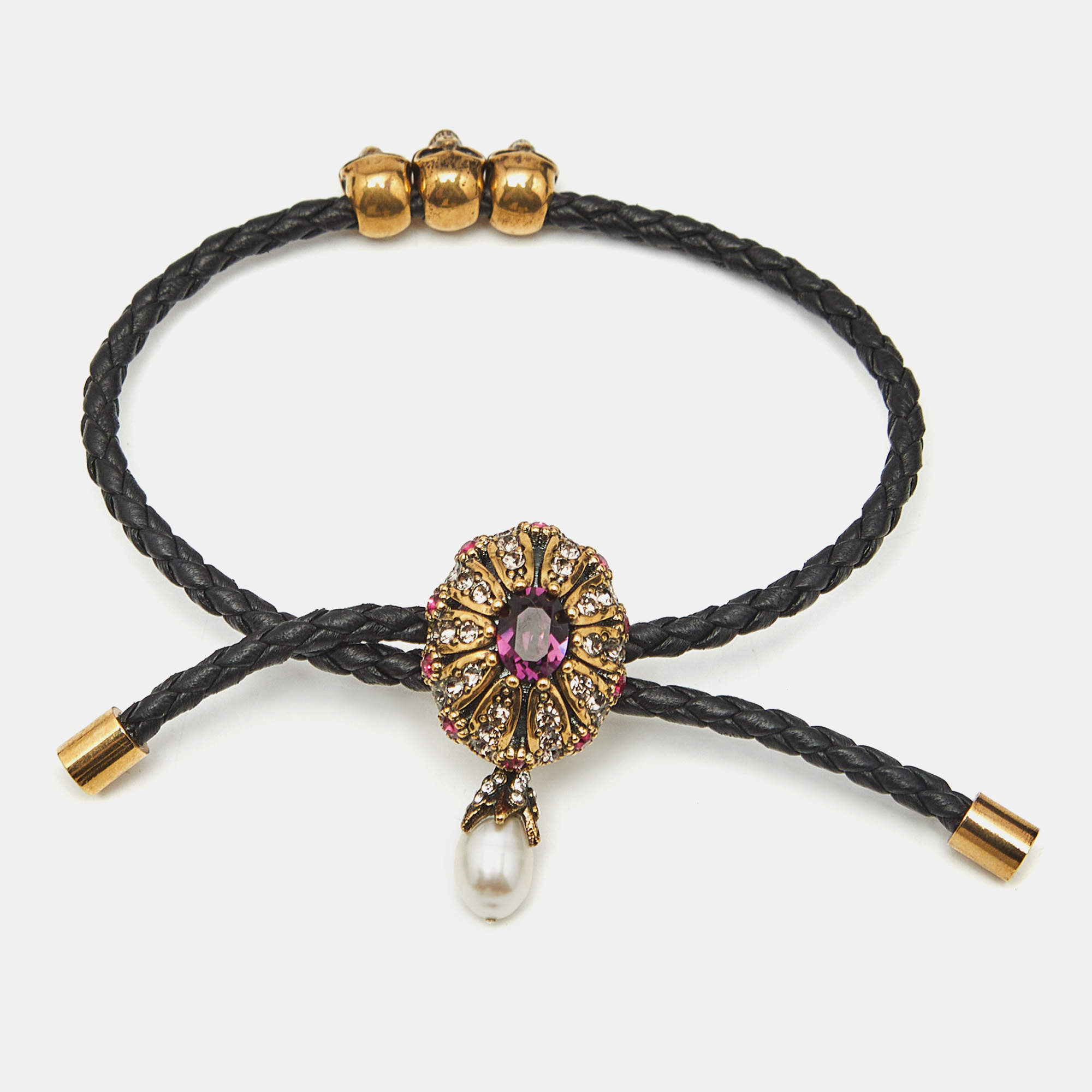 Alexander McQueen Red Enamel Skull Bangle Bracelet Alexander