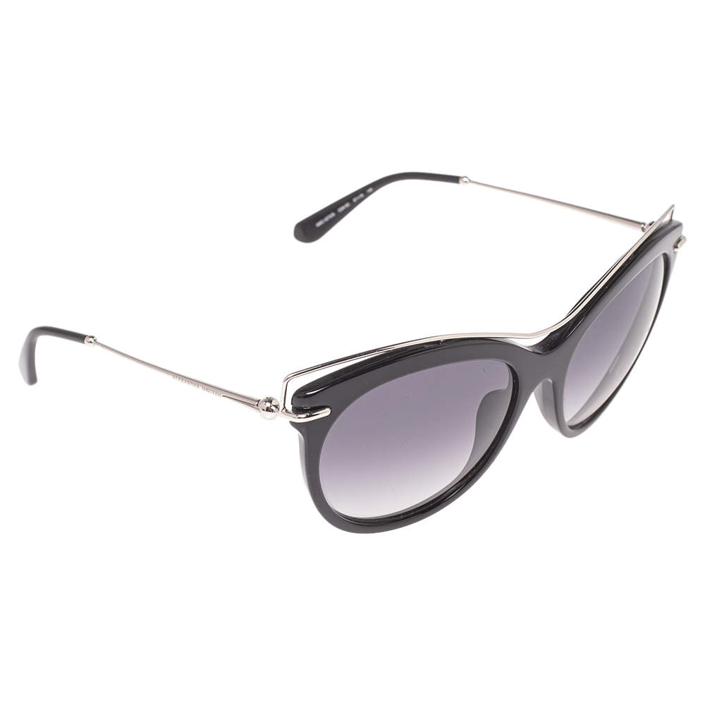Alexander McQueen Black/ Grey Gradient AMQ 4273/S Cat Eye Sunglasses
