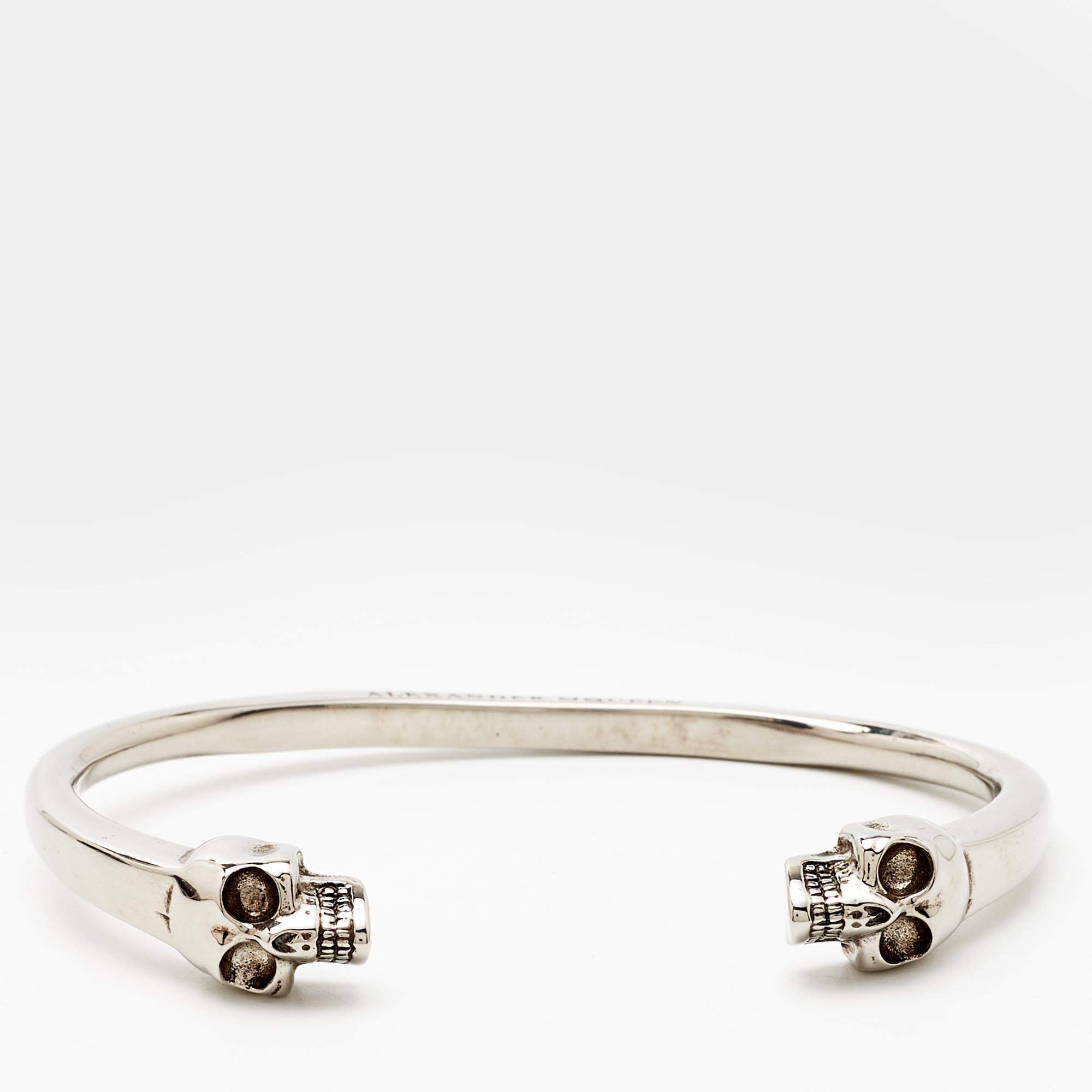 Alexander McQueen Silver Tone Skull Cuff Bracelet