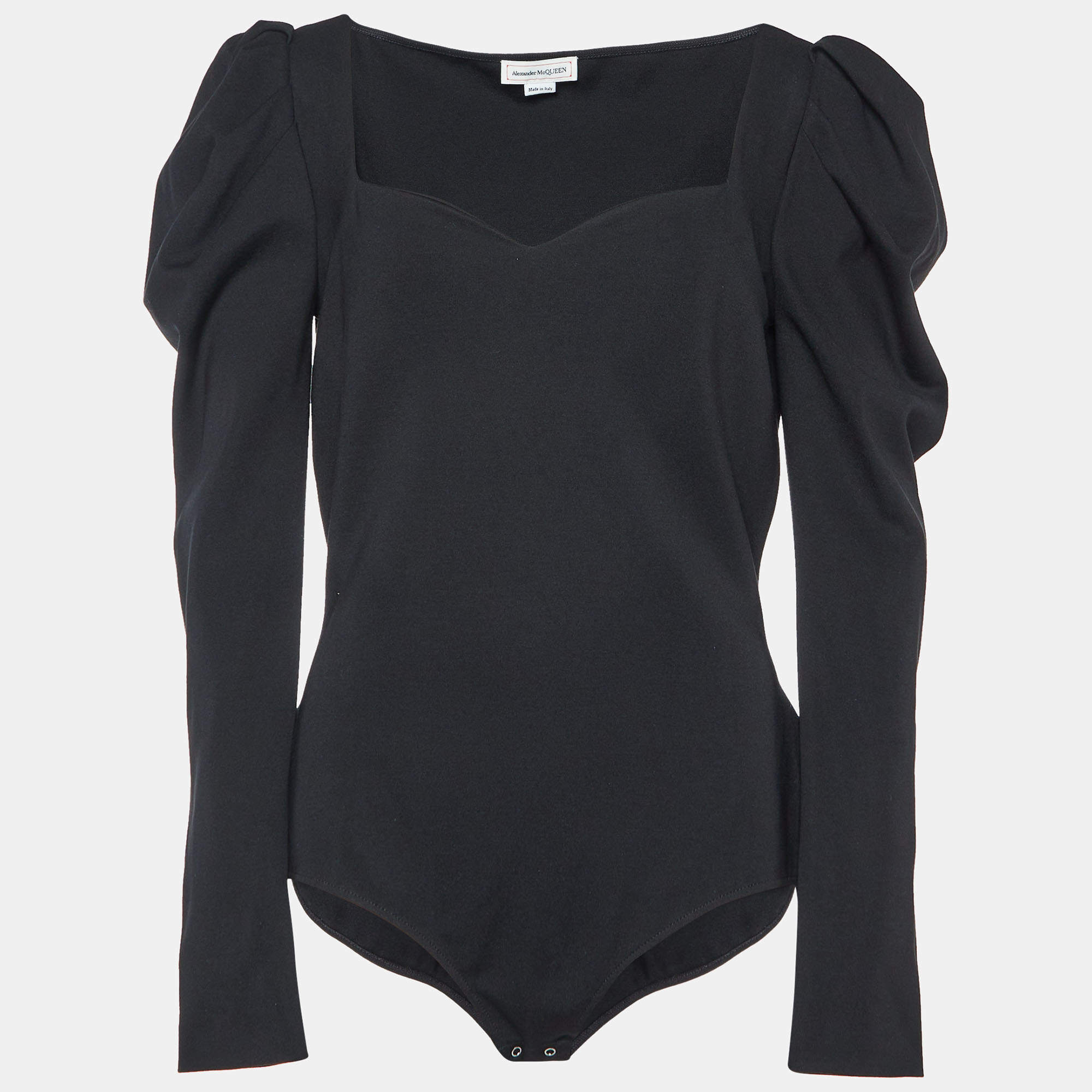 Pre Owned Alexander McQueen Black Jersey Full Sleeves Bodysuit L