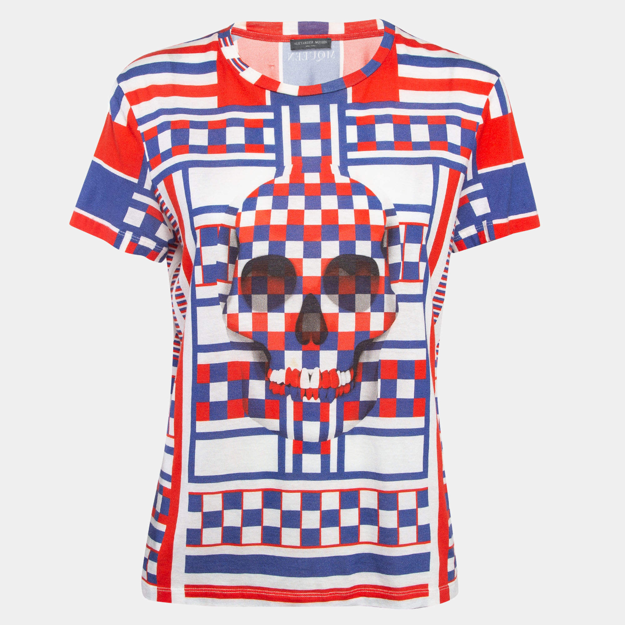 Pre Owned Alexander McQueen Multicolor Skull Print Crew Neck T-Shirt M