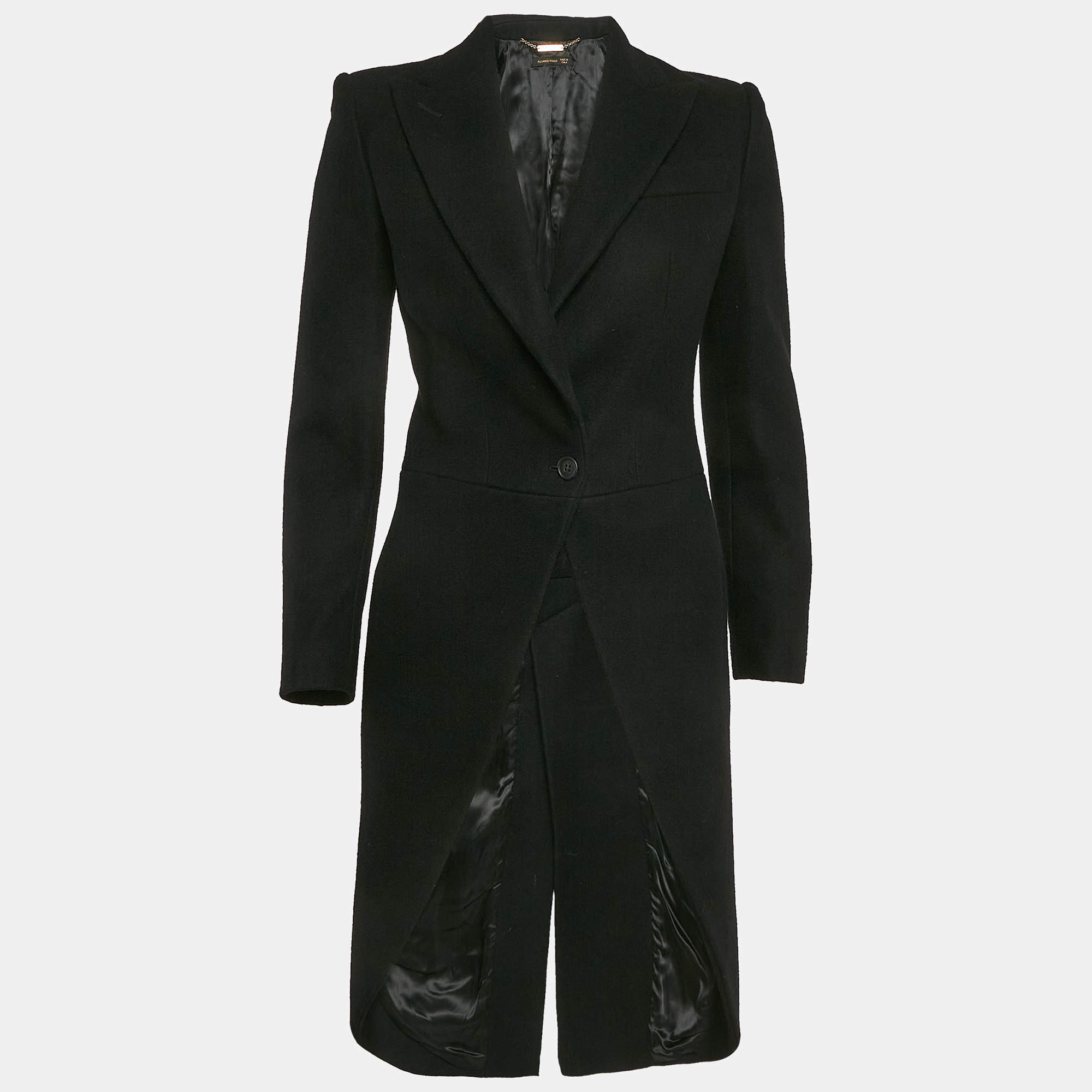 Alexander McQueen Black Wool Single Breasted Tailcoat S