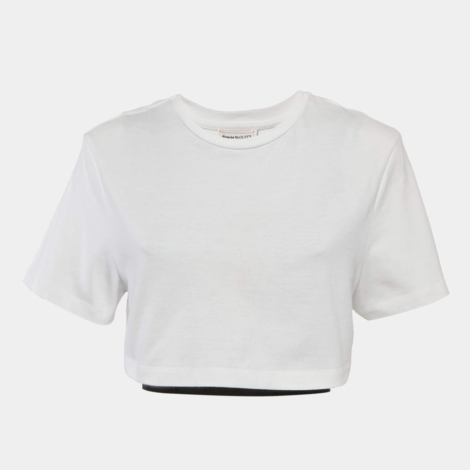 Alexander McQueen White Cotton Bustier Crop Top S