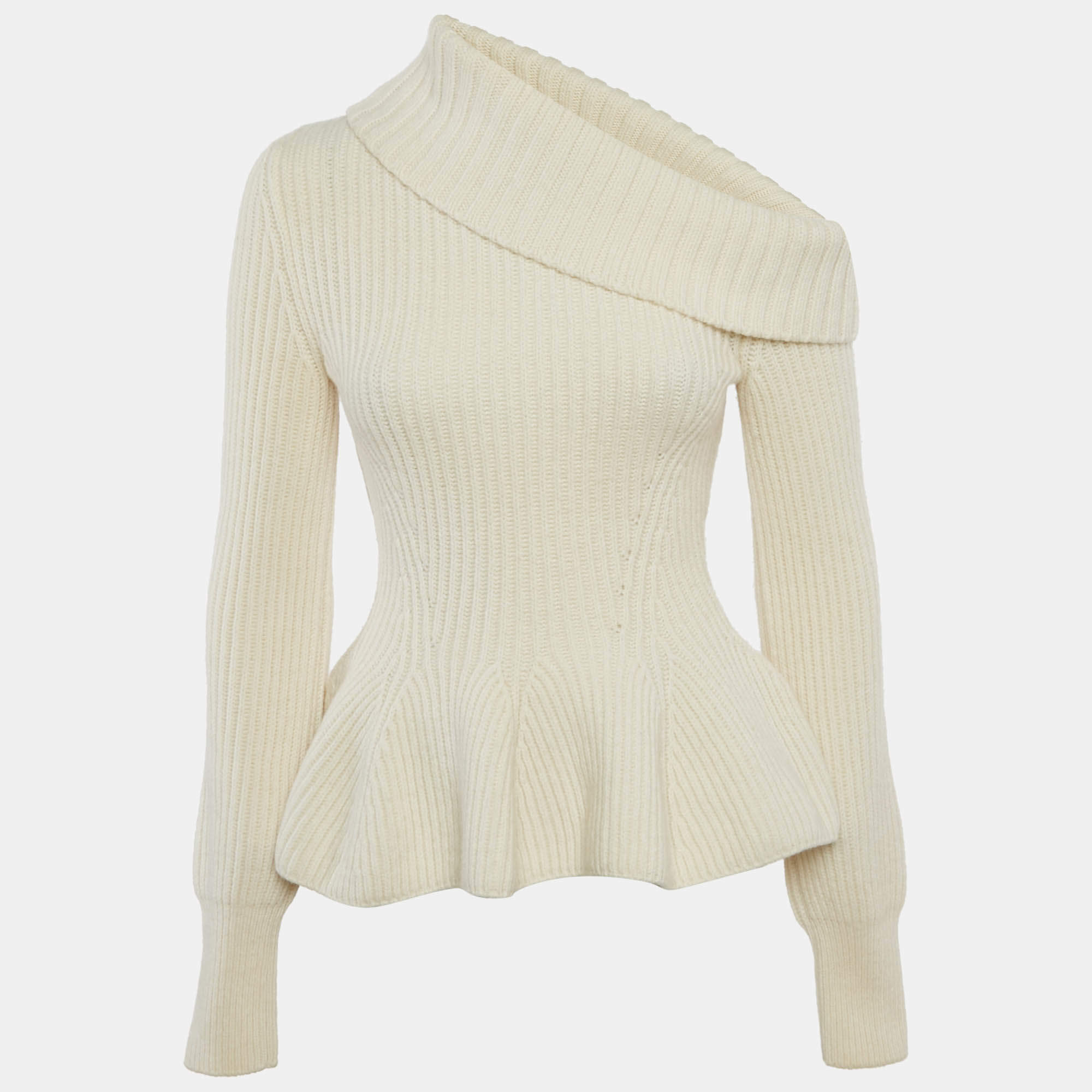 Pre Owned Alexander McQueen Off-White Wool Sweater XS