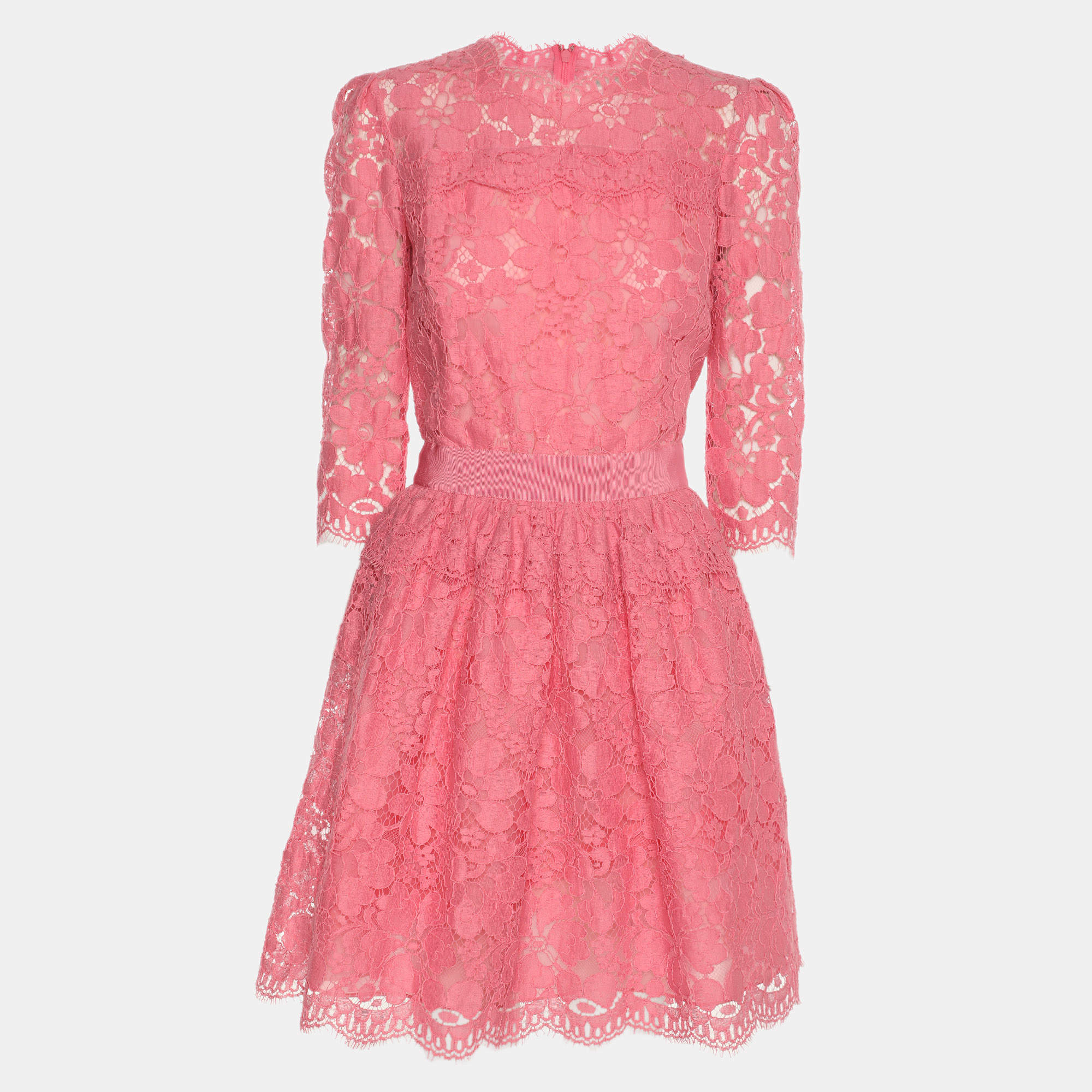 مملوكة مسبقًا فستان أليكساندر ماكوين دانتيل وردي متوسط الطول مقاس صغير (سمول)