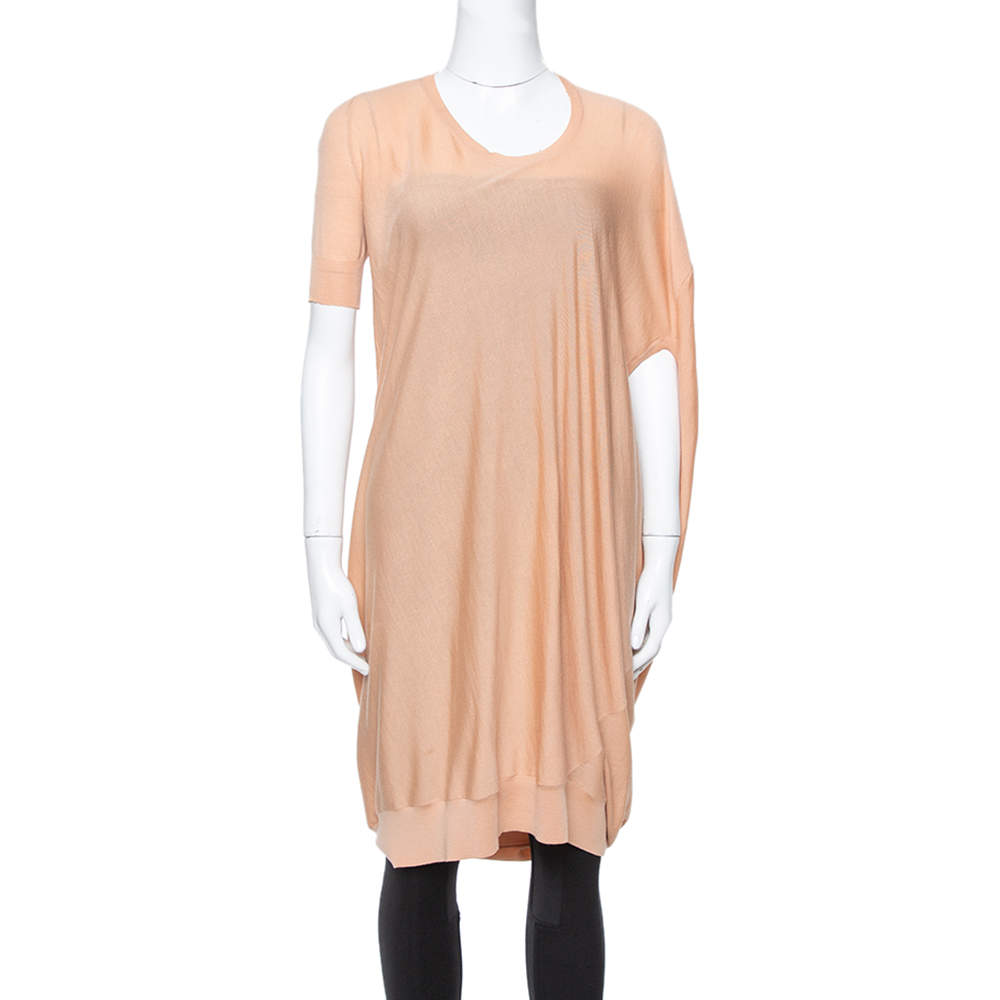 Alexander McQueen Beige Draped Knit Asymmetric Top S 