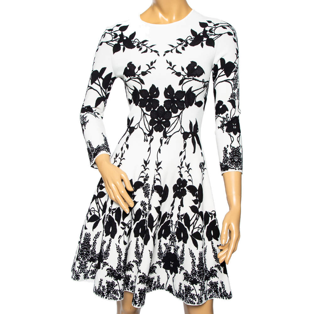 alexander mcqueen black and white dress