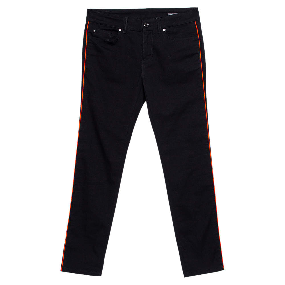 Pre Owned Alexander McQueen Black Denim Contrast Detail Skinny Jeans S