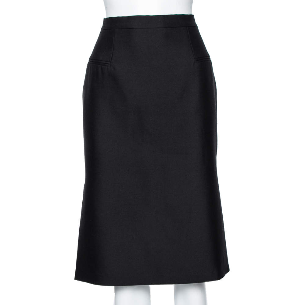 Alexander McQueen Black Wool Pencil Skirt L Alexander